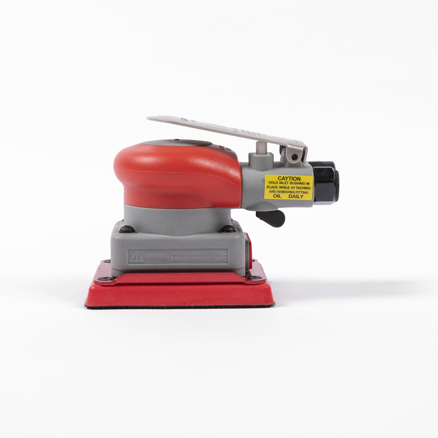 Lijadora orbital aleatoria neumática de 3 x 4 pulgadas, lijadora de palma ligera de 1/8 pulgadas (3 mm) de diámetro, órbita de 10000 rpm con almohadilla de respaldo adicional, 12 piezas de papel de