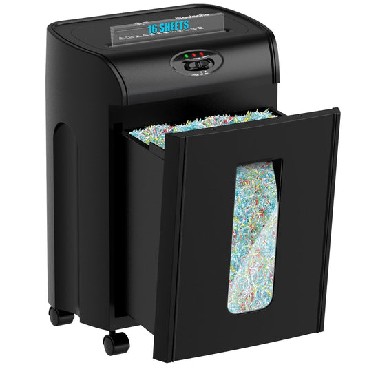 Destructora de Papel Microcorte 10 Hojas Negra con Cesto Extraíble para Oficina