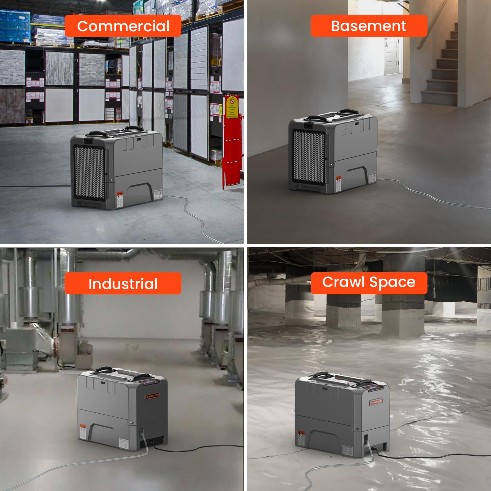 Deshumidificador Comercial Abestorm LGR85 180 Pintas con Bomba y Descongelación Automática para Sótano y Almacenamiento