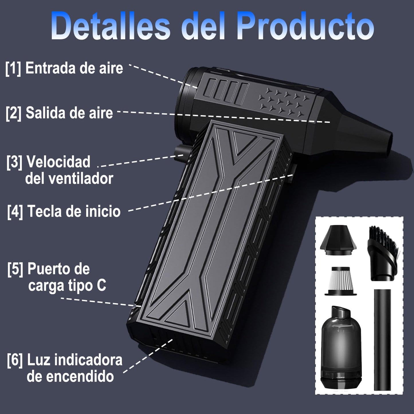 Plumero Electrico Inalámbrico Con Batería Recargable Plumero Electrico Ajustable de 14000RPM Para PC, Laptop, Muebles y Coche