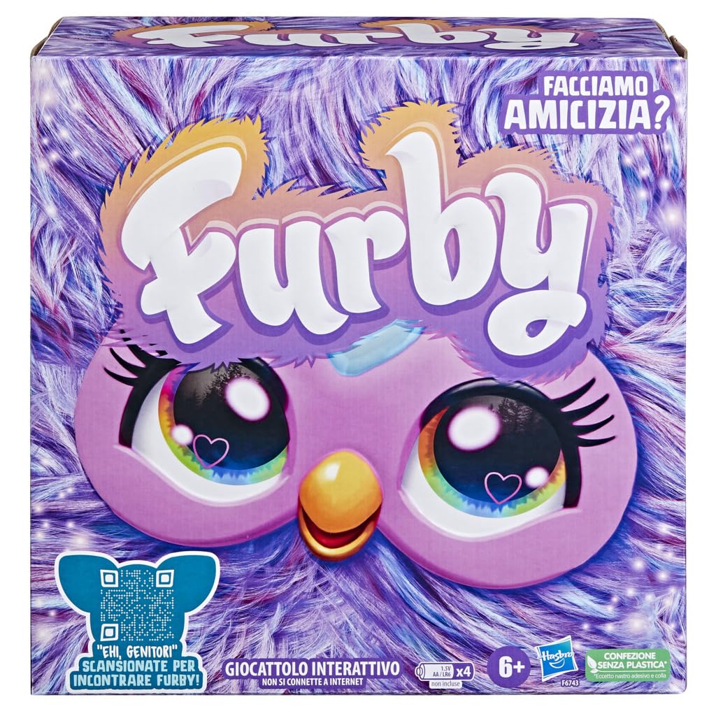 Peluche Electrónico Furby Púrpura Interactivo con Accesorios de Moda para Niños y Niñas