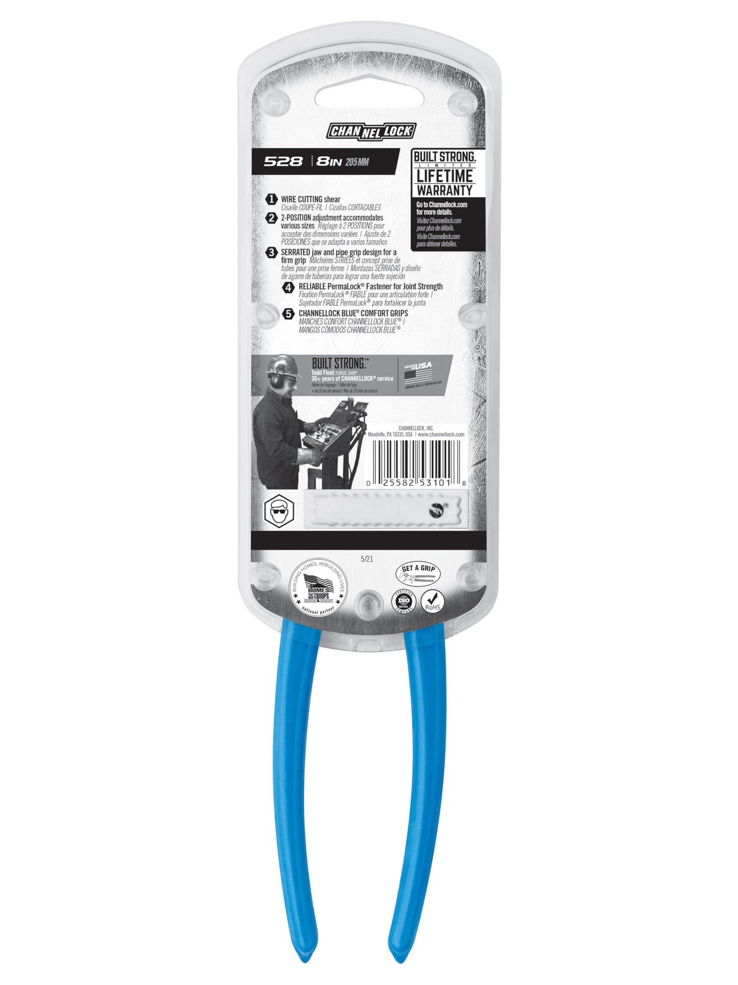 Channellock 528 Pinza de Mecánico de 8" Corta Alambres