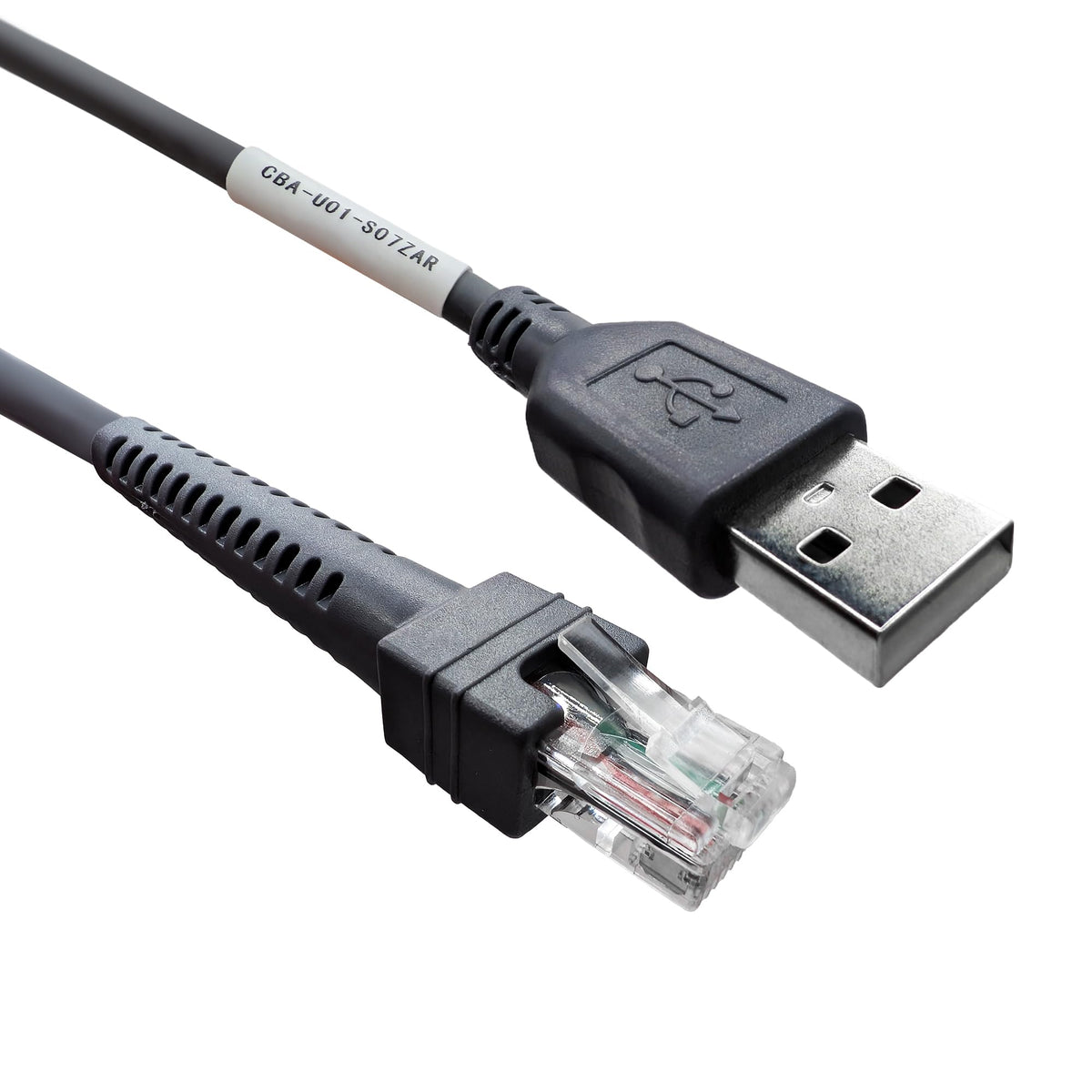 Cable USB Lordtronics Gris para Escáner de Código de Barras Motorola Symbol/Zebra 7FT 2M