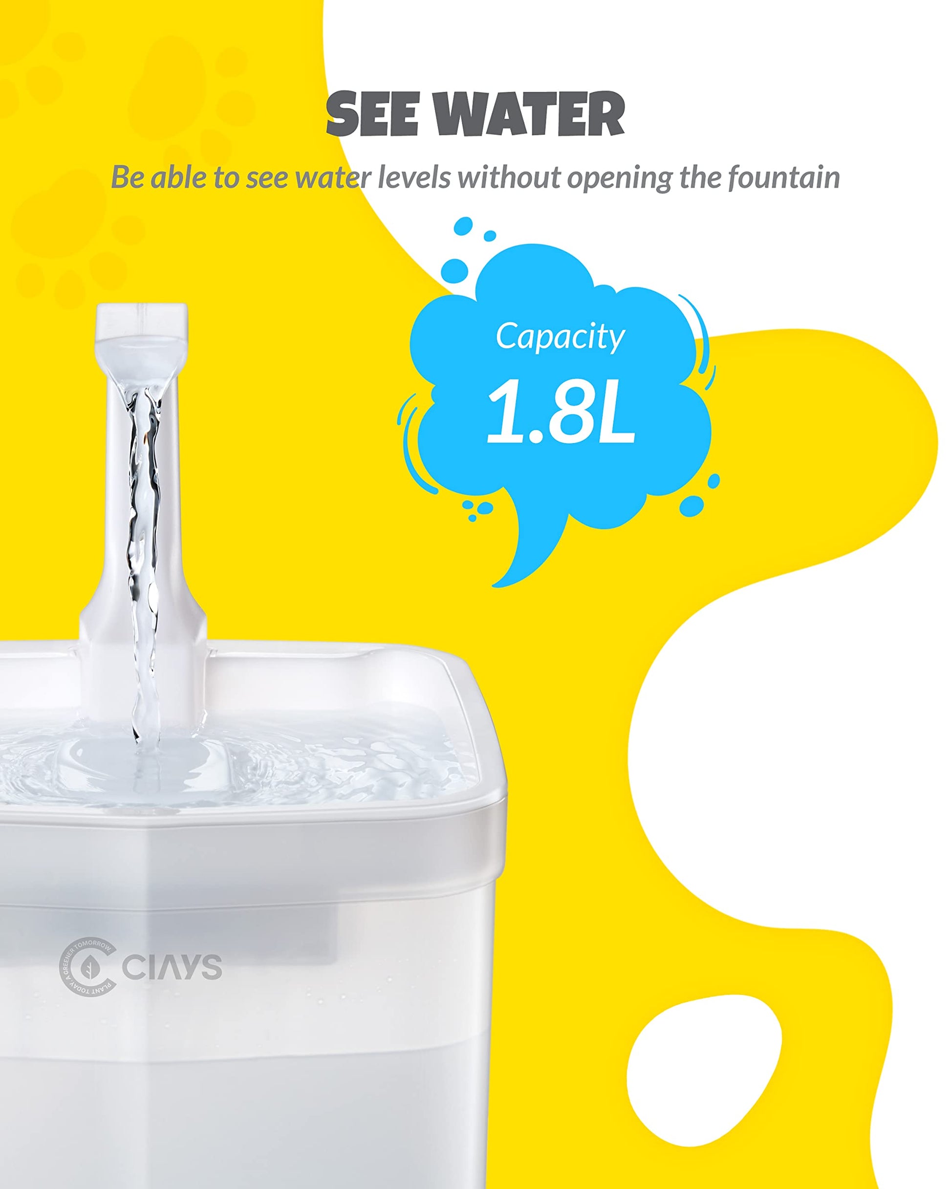 Fuente de Agua Automática Ciays Blanco con Filtros de Repuesto para Mascotas