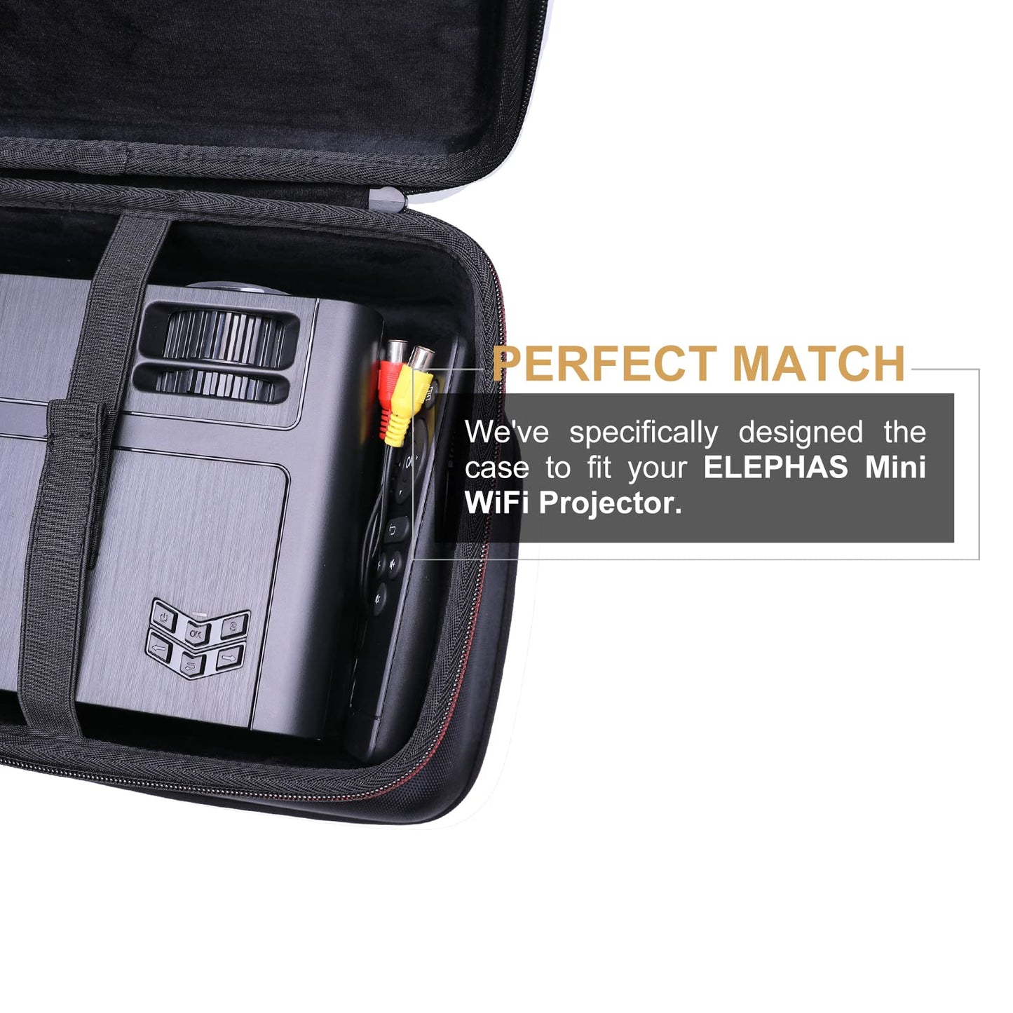 LTGEM - Funda para proyector compatible con ELEPHAS BL128 Mini proyector 2024 actualizado (interior: 9.8 x 7 x 3.5 pulgadas), solo funda