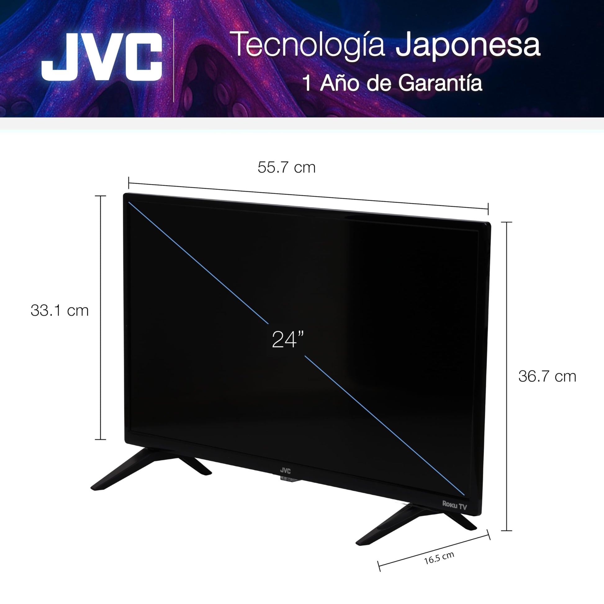 JVC Pantalla 24 Pulgadas HD Roku TV SI24R