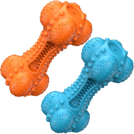 Juguete masticable para perros chirridos, para masticadores agresivos de razas grandes, hueso de goma indestructible resistente con cepillo de dientes para perros grandes y medianos limpieza de dientes