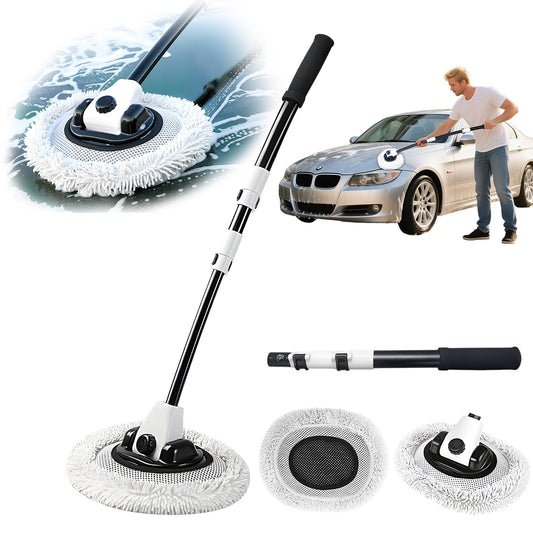 Cepillo para Lavar Carros ZQSQD con Mango Largo retráctil de 60 a 112 cm, Juego de 3 Cepillos para Auto