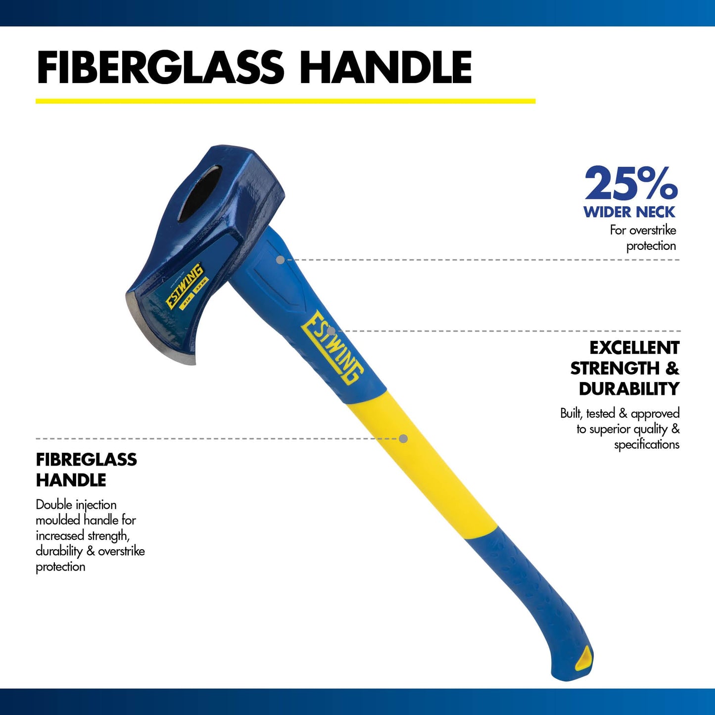 Maul Estwing 8 Libras Mango Fibra de Vidrio 36 Pulgadas 62374