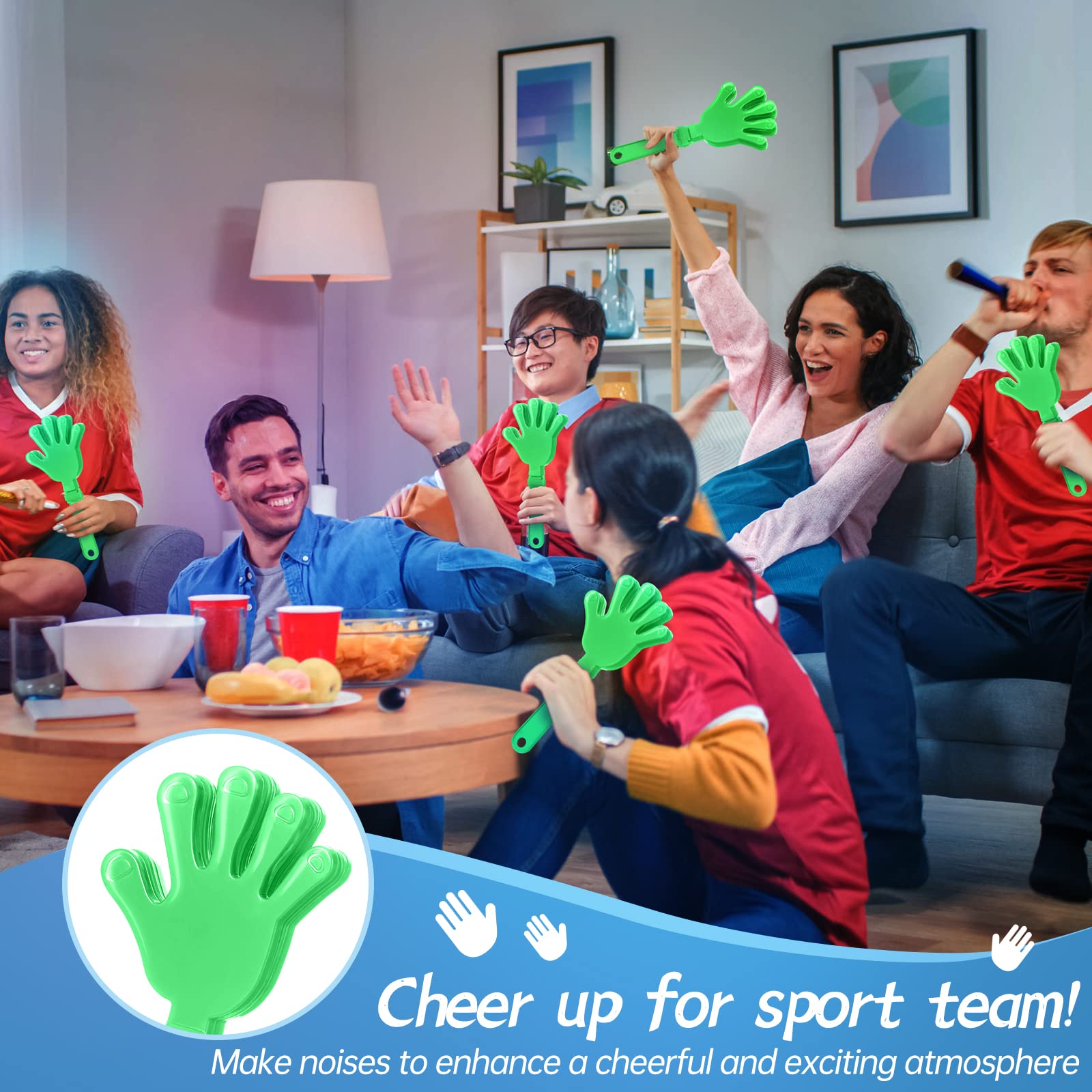Pinzas de Mano de 7.5 Pulgadas en Verde Lima para Eventos Deportivos y Animación