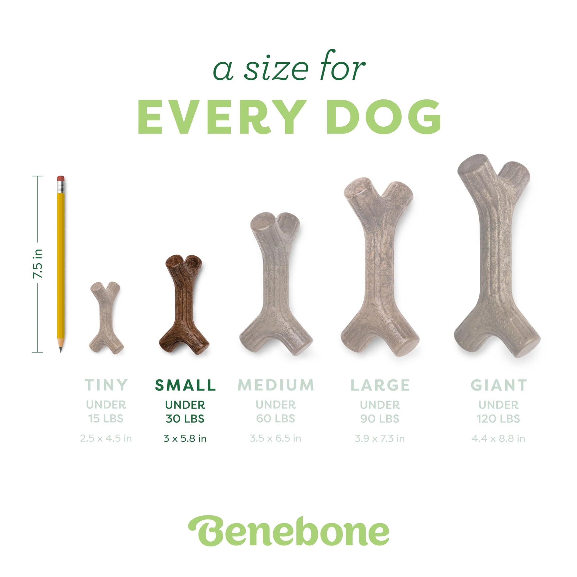 Benebone Bacon Stick - Juguete masticable de Madera Real Duradero para Perro, Fabricado en Estados Unidos, pequeño