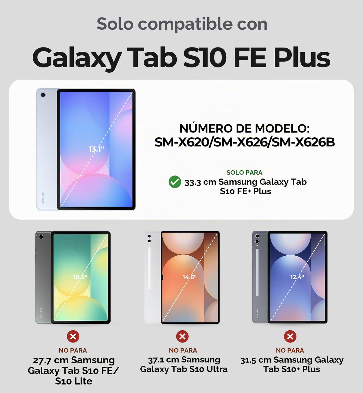 Funda con Teclado Samsung Galaxy Tab S10 FE+ Negro Dexnor Multitáctil con Soporte Magnético Flotante Retroiluminado