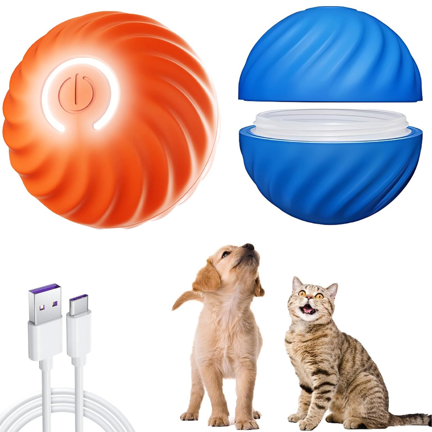 Pelota Interactiva UIOERGF Inteligente para Perros Pequeños y Gatos