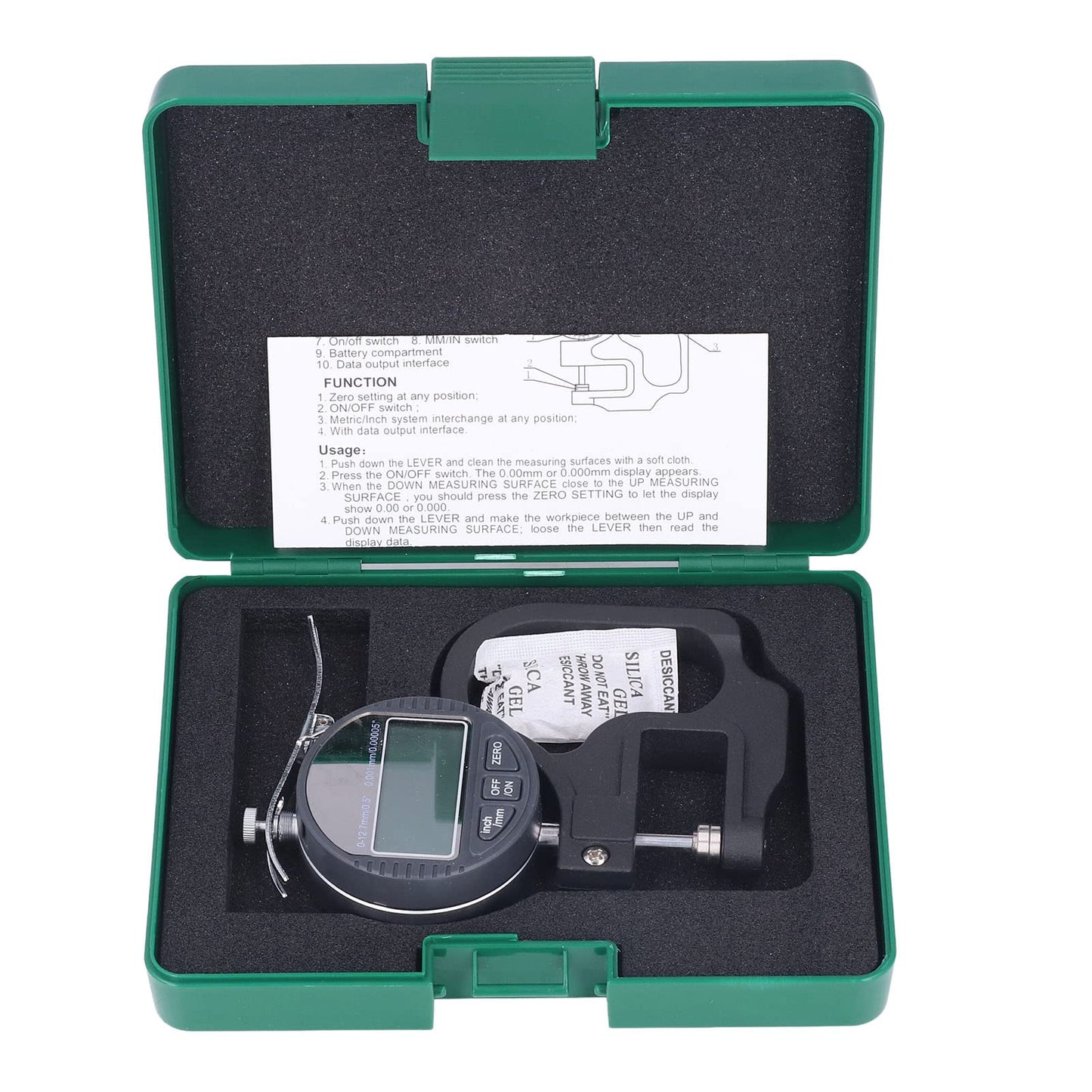 Medidor de Espesor LCD para Precisión Duradera 0.00005 pulg
