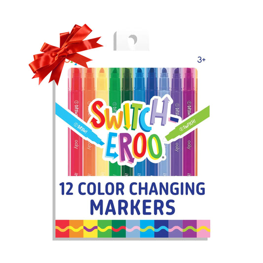 Ooly - Juego de 12 marcadores de cambio de color, marcadores de doble punta para niños, juego de marcadores de punta de cincel de doble extremo, ideal para suministros de arte de regreso a la escuela