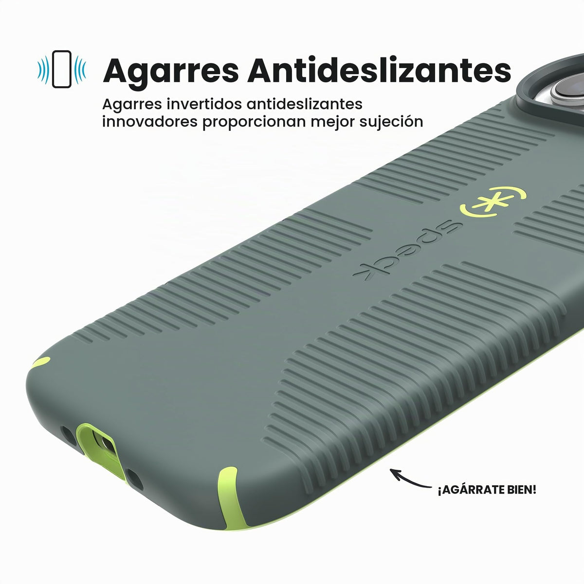 Funda para iPhone 17 Speck CANDYSHELL Neo Drab Glow Green con Agarre Delgado y Protección contra Caídas Compatible con MagSafe