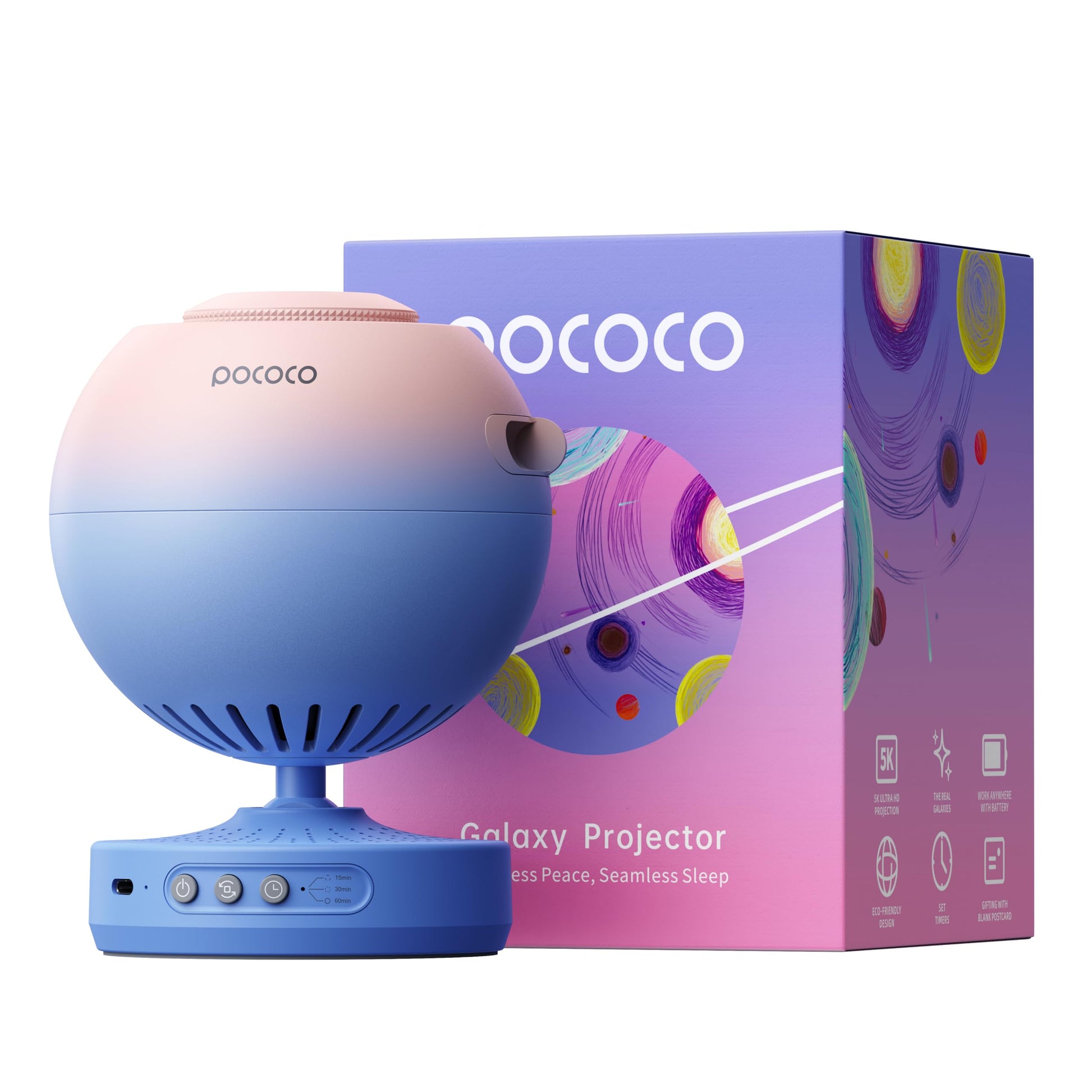 Proyector de Estrellas Pococo Multicolor con Pila Recargable para Decoración de Sala de Juegos y Alivio de Estrés