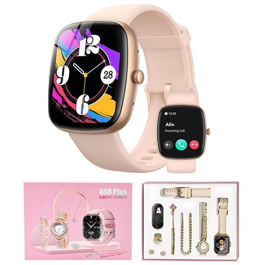 Smartwatch OIIUOUI Rosa con Llamada Bluetooth y Pantalla 1.83" IP68 para Mujer