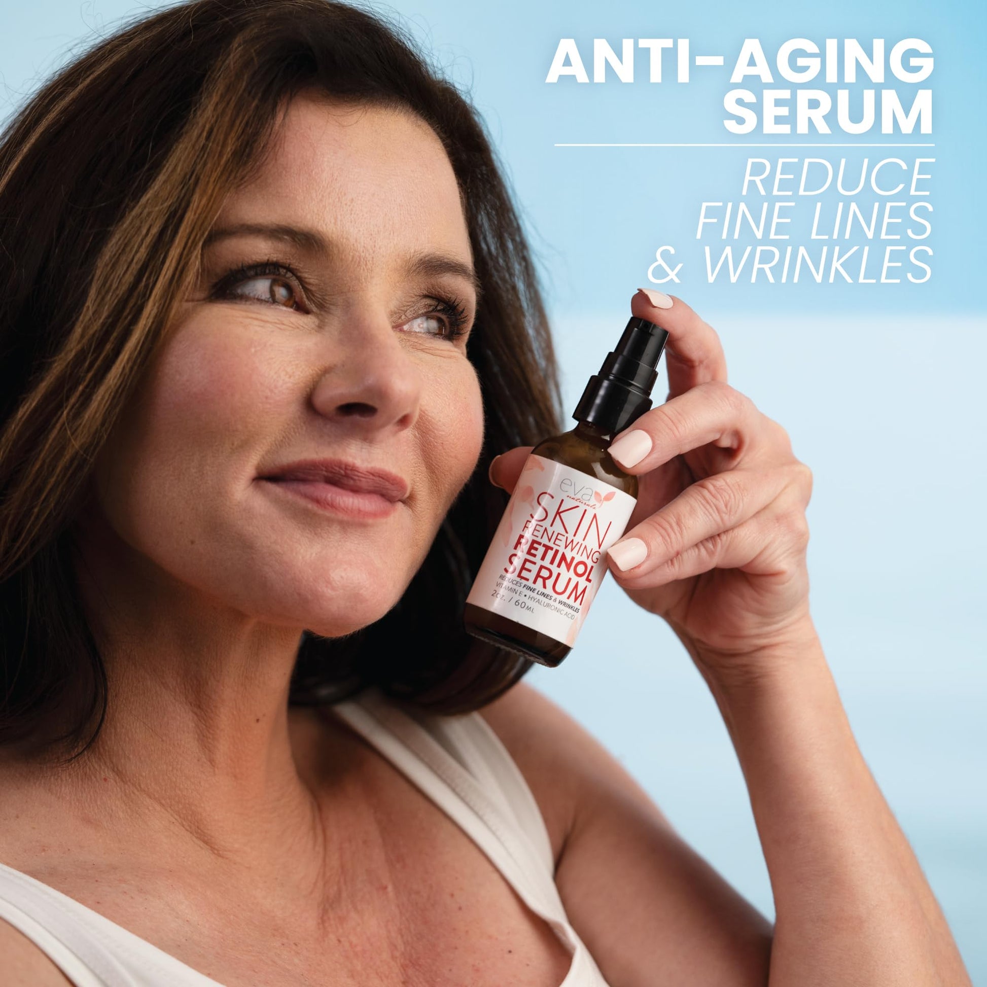 Eva Naturals Retinol 2.5%, Vitamin E with Hyaluronic Acid Anti Wrinkle Skin Firming Serum, 2 oz.