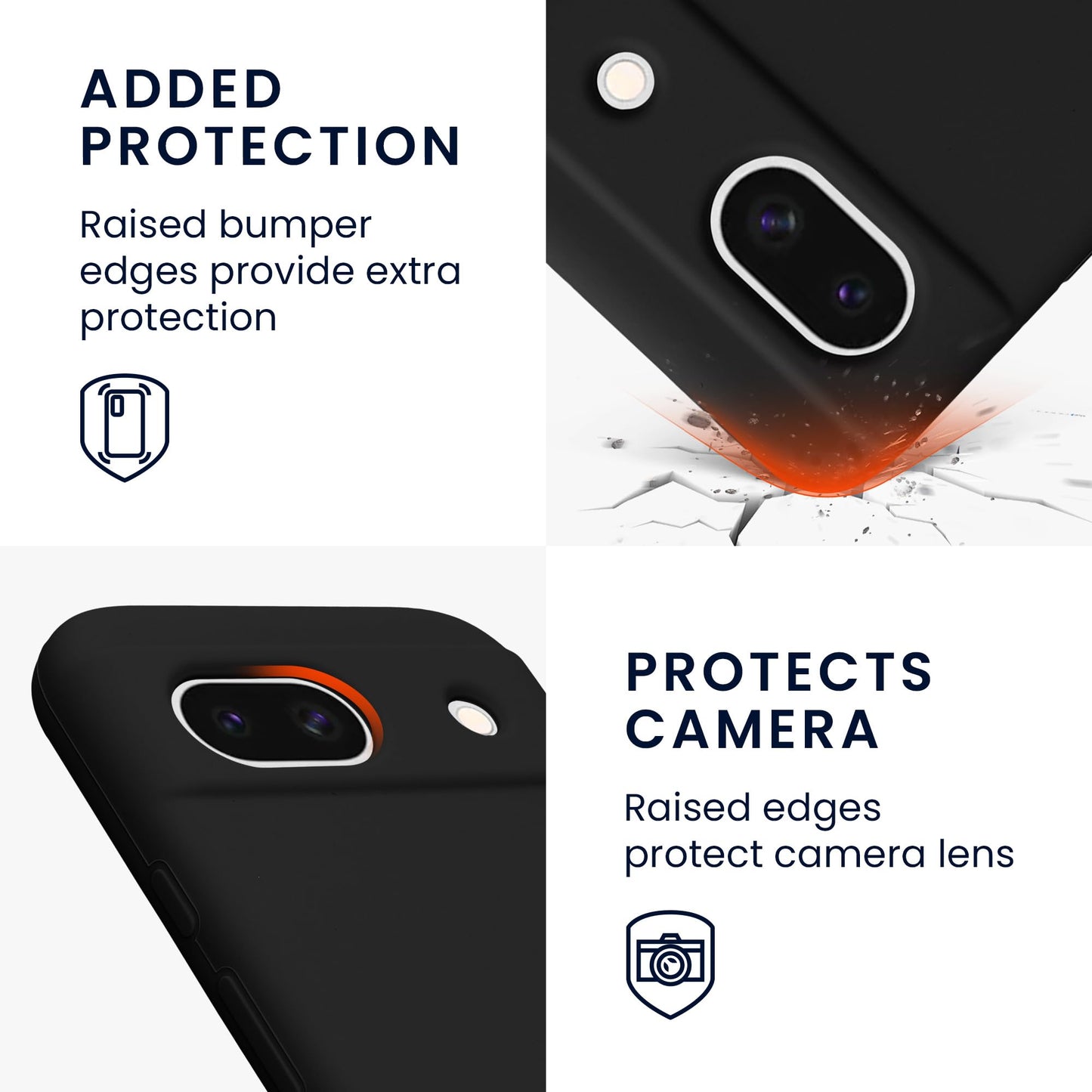 kwmobile Carcasa Compatible con Google Pixel 8a Funda - Case TPU y Silicona antigolpes - Apto Carga inalámbrica - Negro