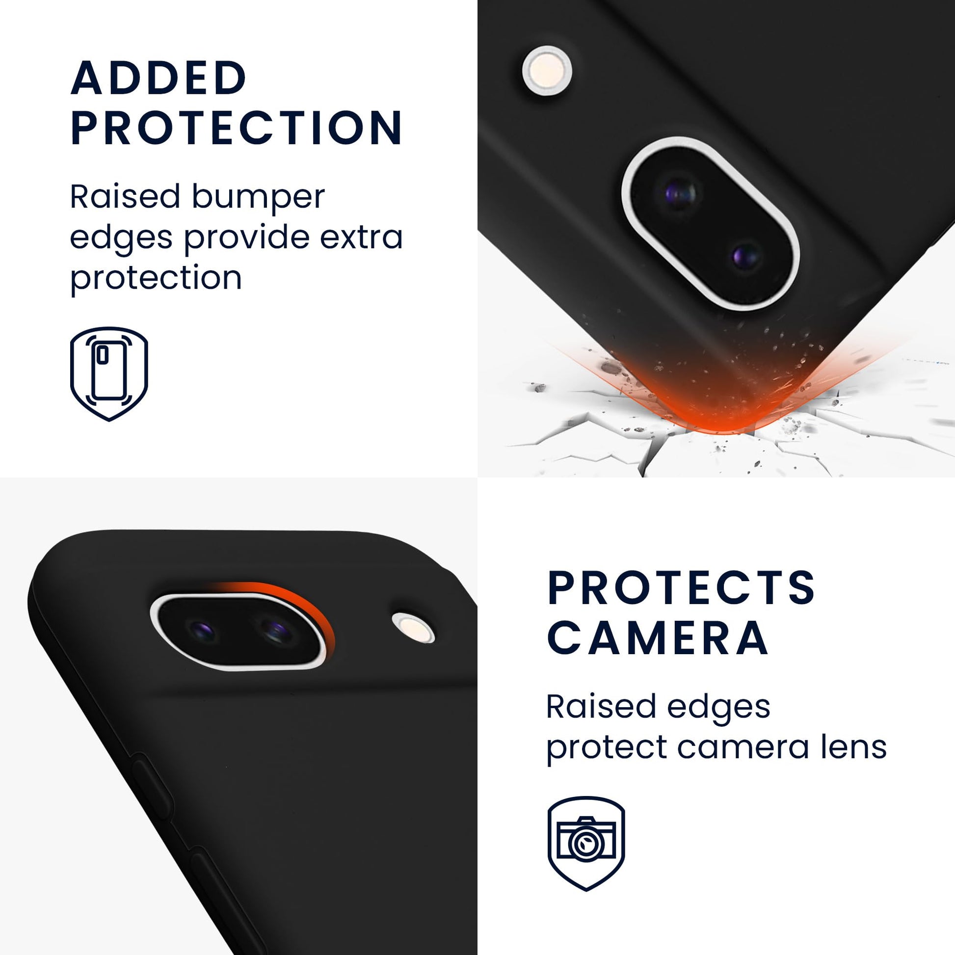 kwmobile Carcasa Compatible con Google Pixel 8a Funda - Case TPU y Silicona antigolpes - Apto Carga inalámbrica - Negro