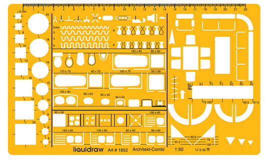 Liquidraw - Plantillas de Dibujo a Escala 1:50 para arquitectos y diseños de Muebles de Arquitectura, símbolos de diseño para el Interior de la casa