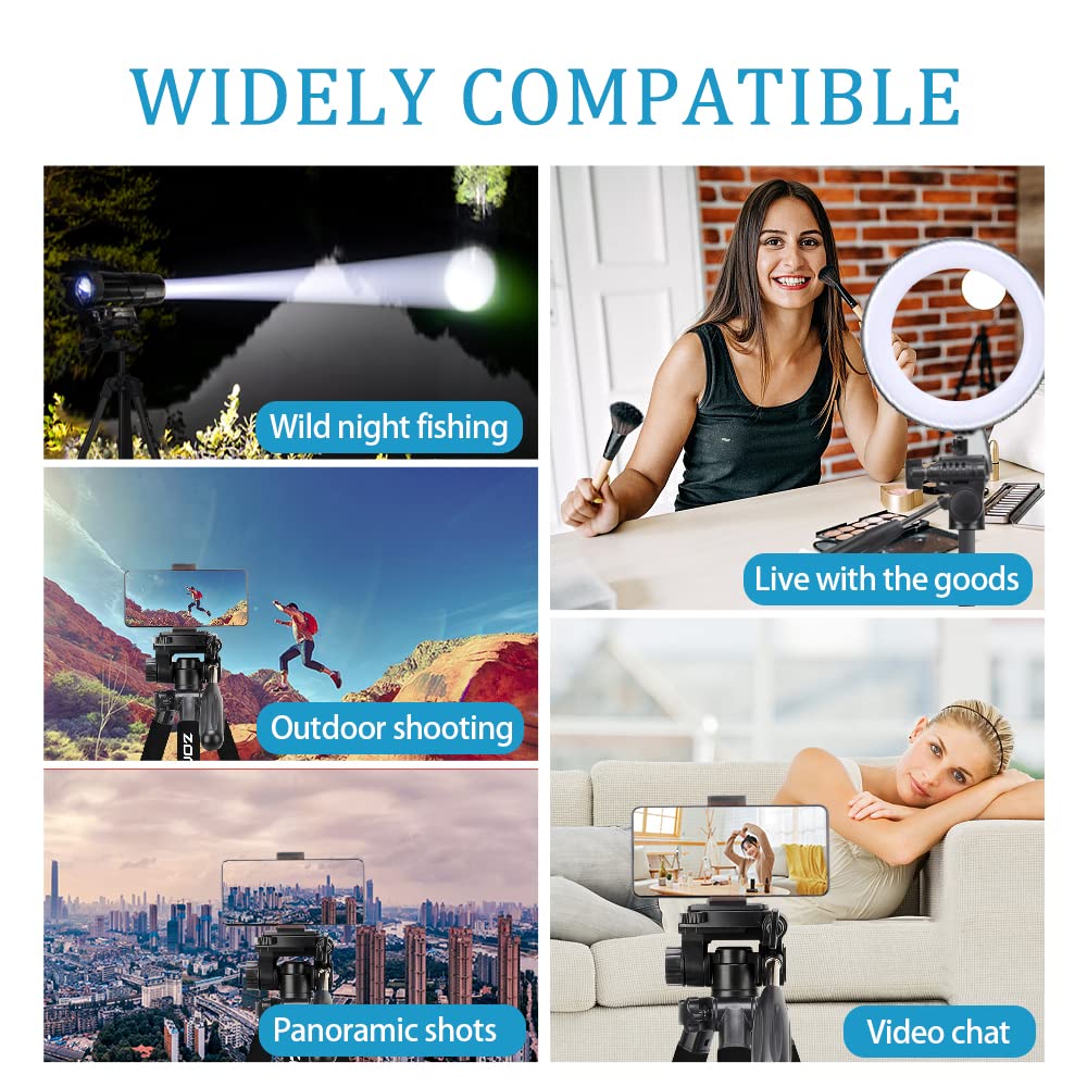 Trípode Portátil Q111 Negro Ligero para Teléfono y Cámara Réflex Digital