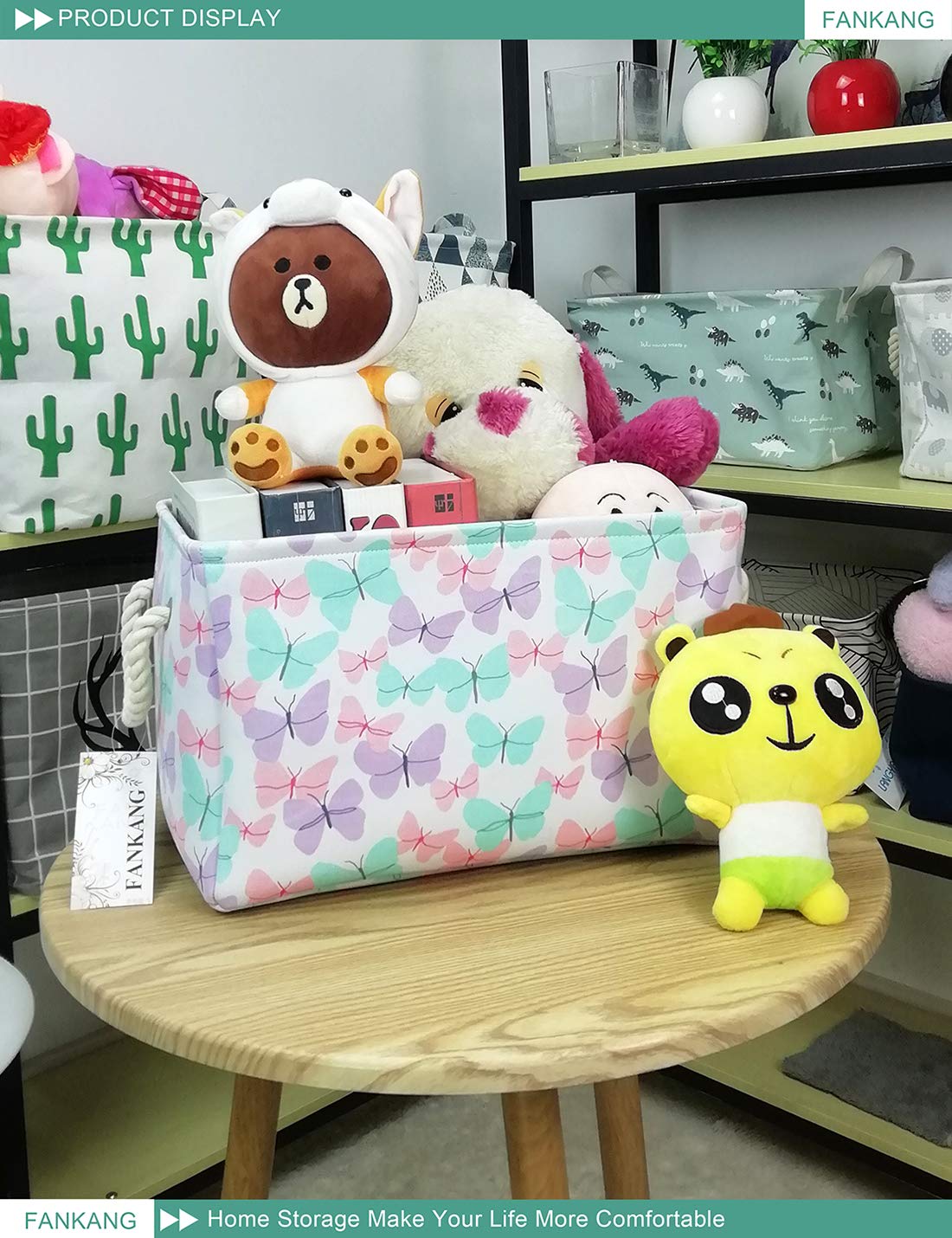 FANKANG Cesta rectangular de mariposa