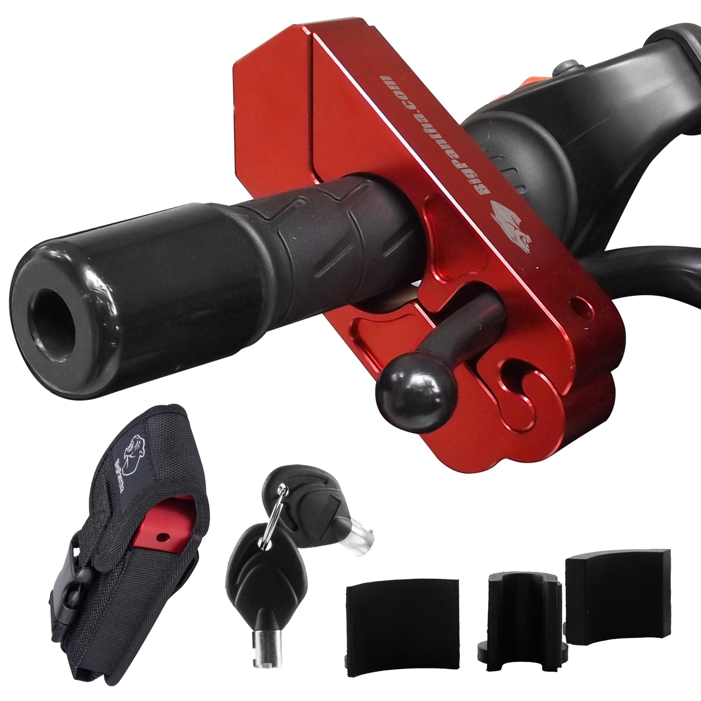 BigPantha - Bloqueo de Agarre para Motocicleta, Bloqueo de Freno/manubrio/Acelerador Resistente Que asegura tu Bicicleta, Scooter, ciclomotor o ATV en Menos de 5 Segundos - Candado antirrobo para