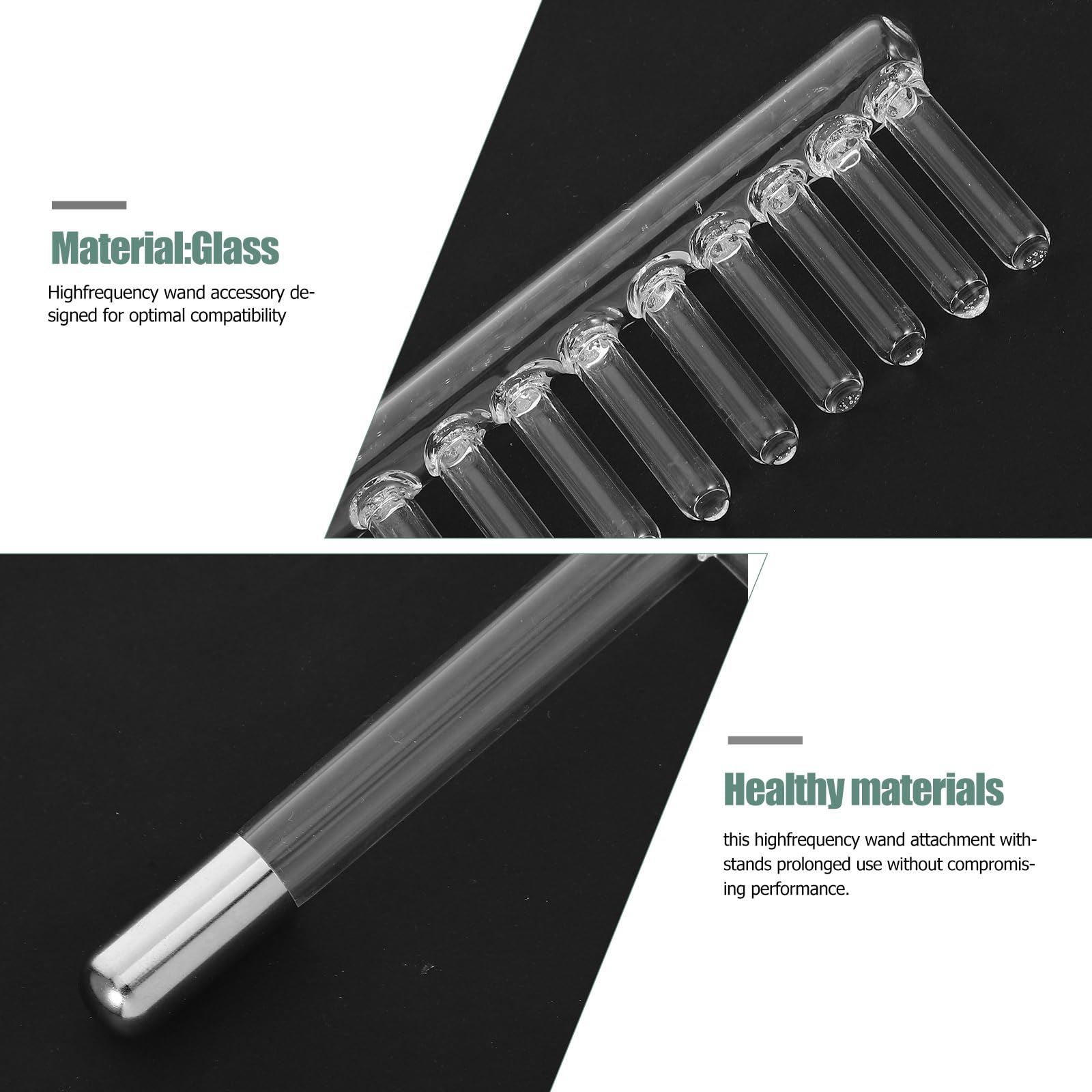 FOMIYES 2 Piezas Accesorios Para Instrumentos De Varita Facial De Alta Frecuencia Varita De Electrodo Varita De Alta Frecuencia Peine De Alta Frecuencia Transparent Vidrio