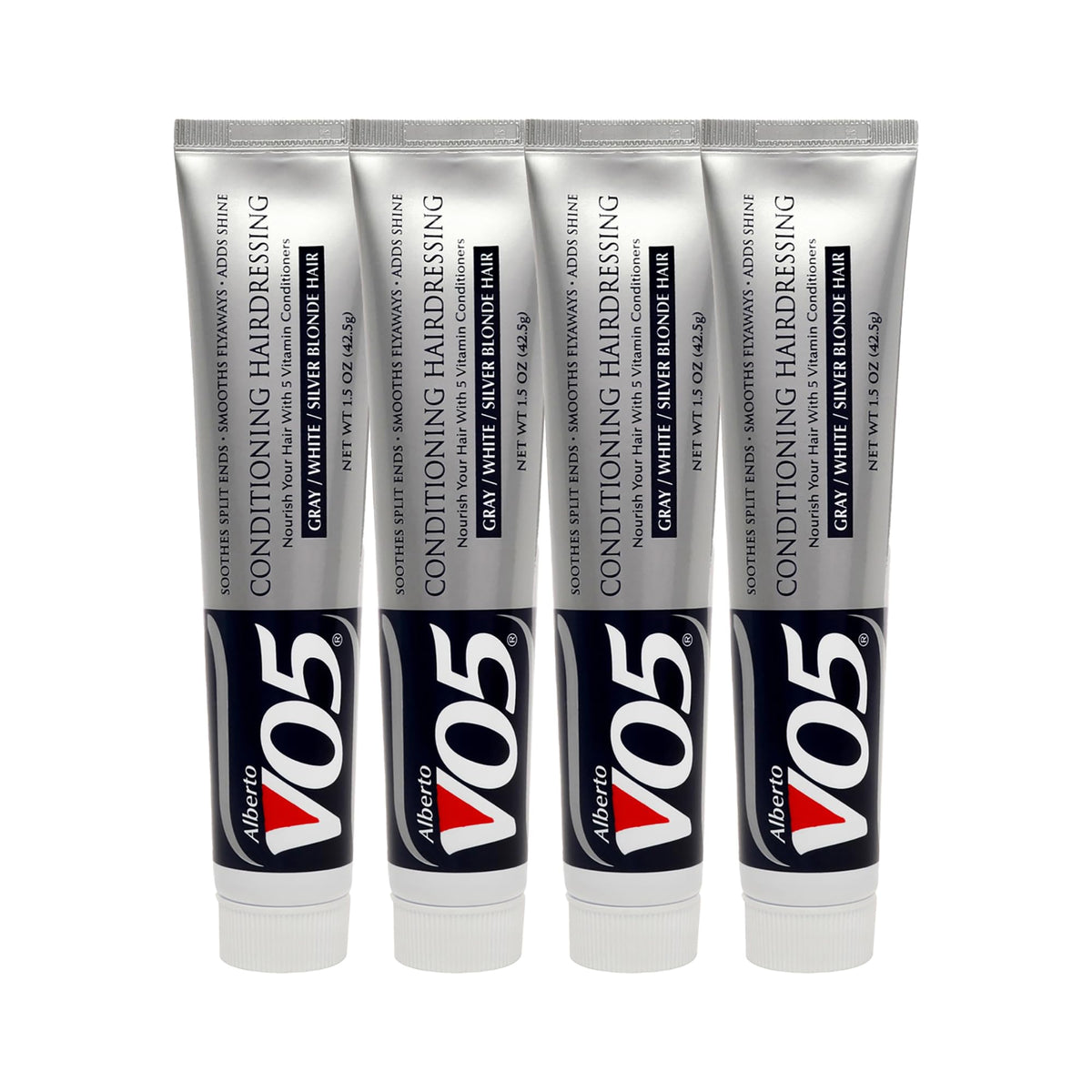 VO5 Conditioning Hairdressing Gray or White or Silver Blonde Hair, 1.5 Oz (Pack of 4) by Alberto VO5