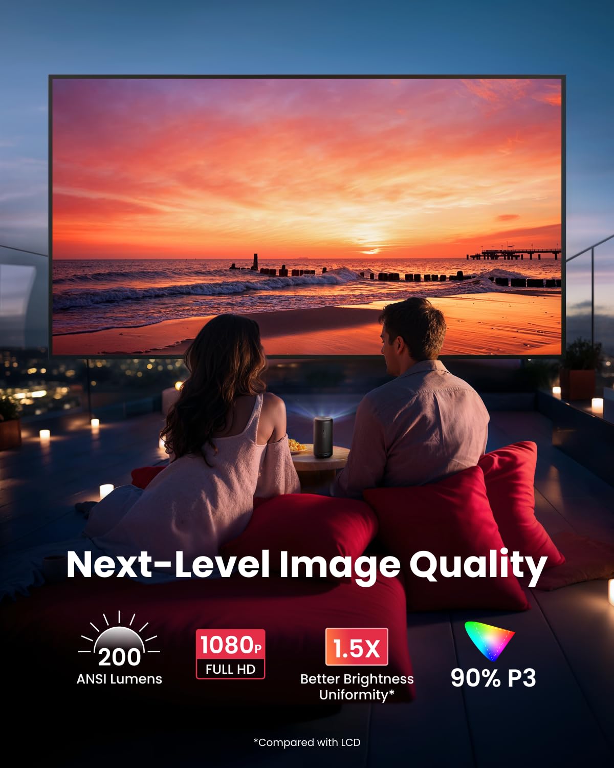 Proyector Portátil Anker Nebula Enfoque Automático para Google TV 1080p Negro