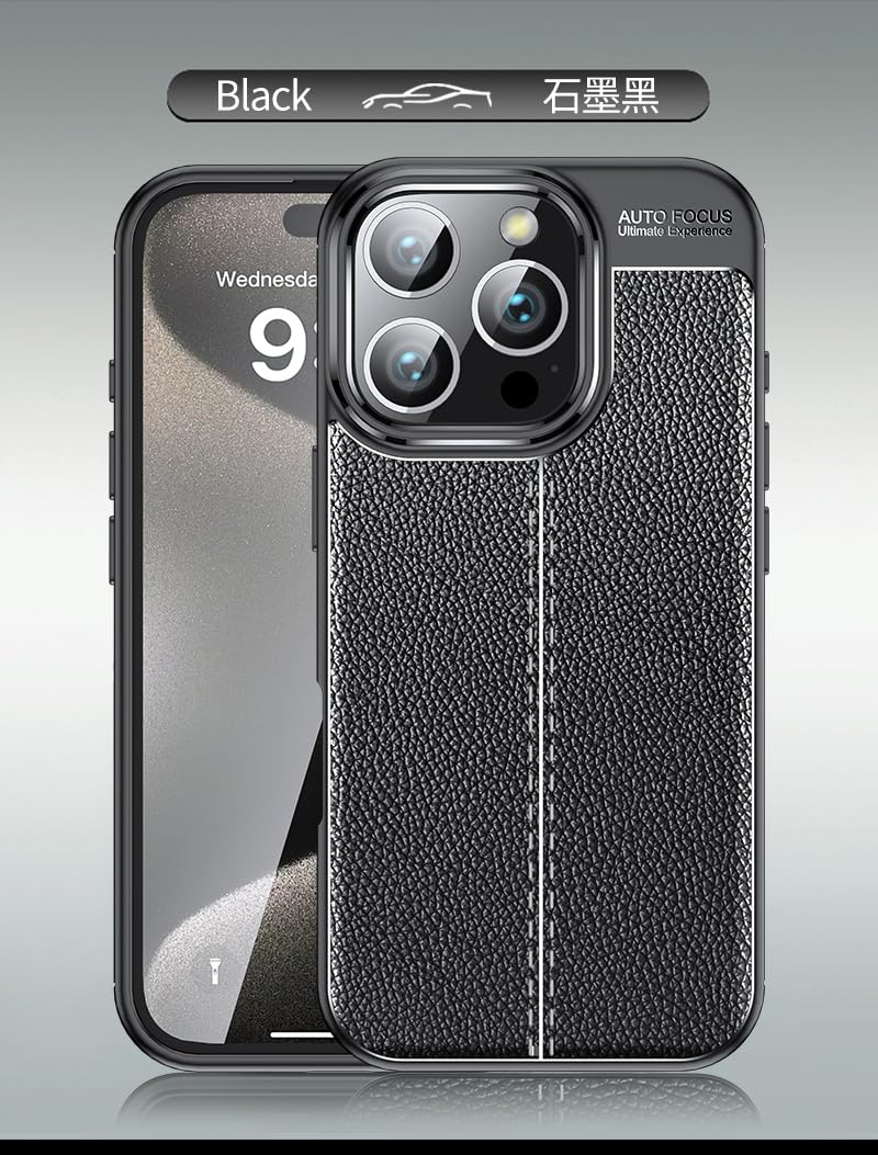 DABUNA Funda para iPhone 16 Pro MAX Case Uso Rudo Protector de Cámara Duradero Suave Antihuellas Protector Cover (Negro)
