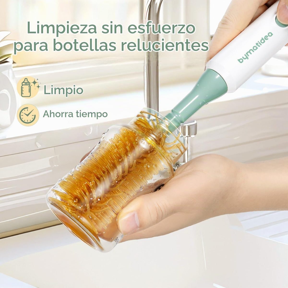 Bicboz Cepillo limpiador de biberones eléctrico, kit de viaje 8 en 1 con caja de almacenamiento, silicona de grado alimenticio, impermeable, batería de larga duración, juego de cepillos limpiadores de
