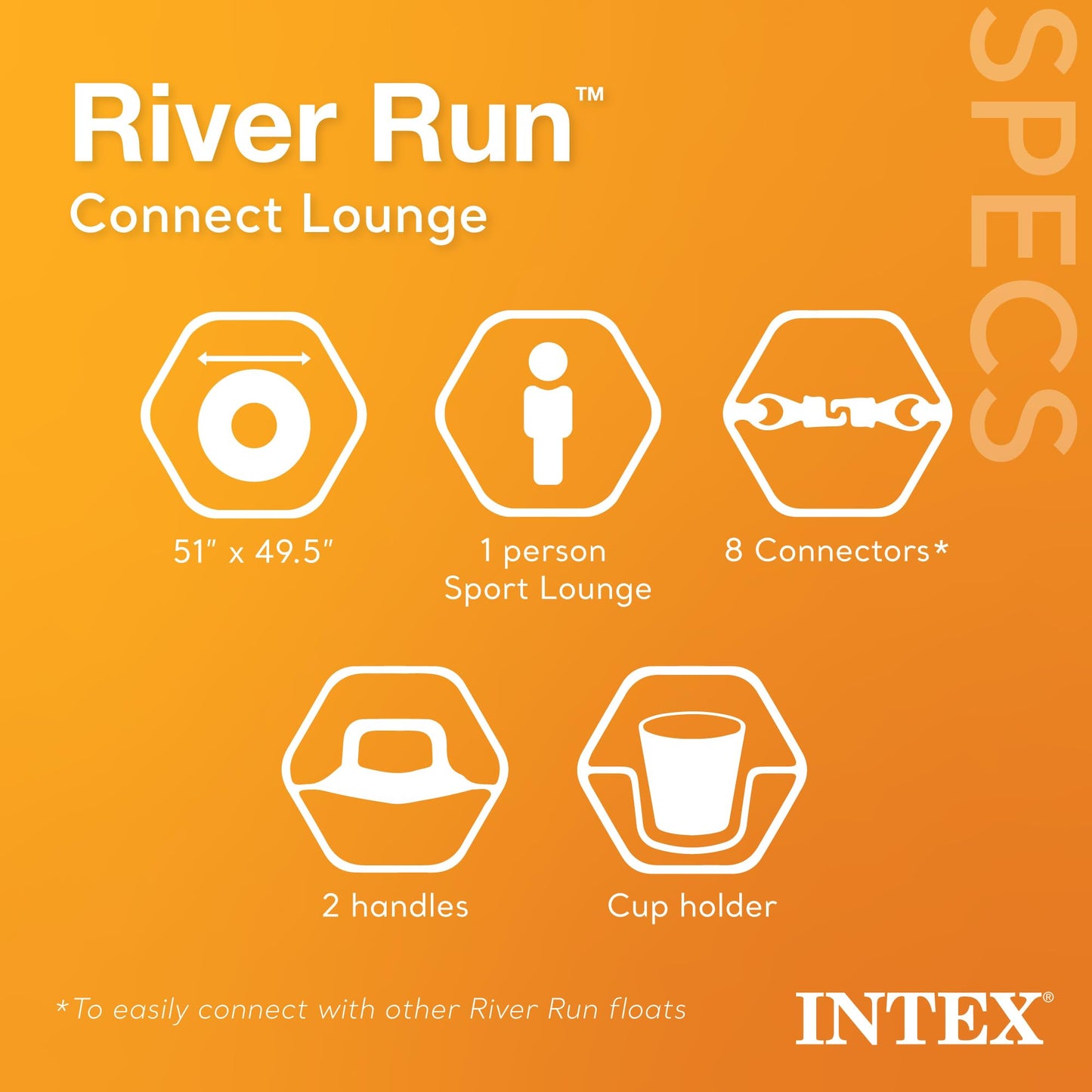 Intex- Inflable connect lounge , para alberca, 51" X 49.5"