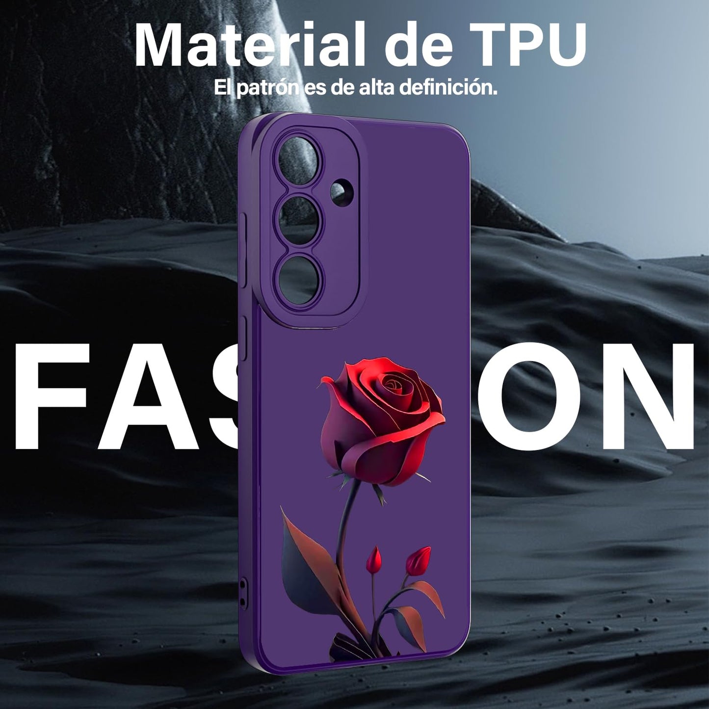 Threehao Funda para Samsung Galaxy S25 Plus Case Uso Rudo, Ultra Delgado Flexible Silicona Púrpura Carcasa con Aesthetic Dibujos Flores, Antigolpes Anti-arañazos Protectora