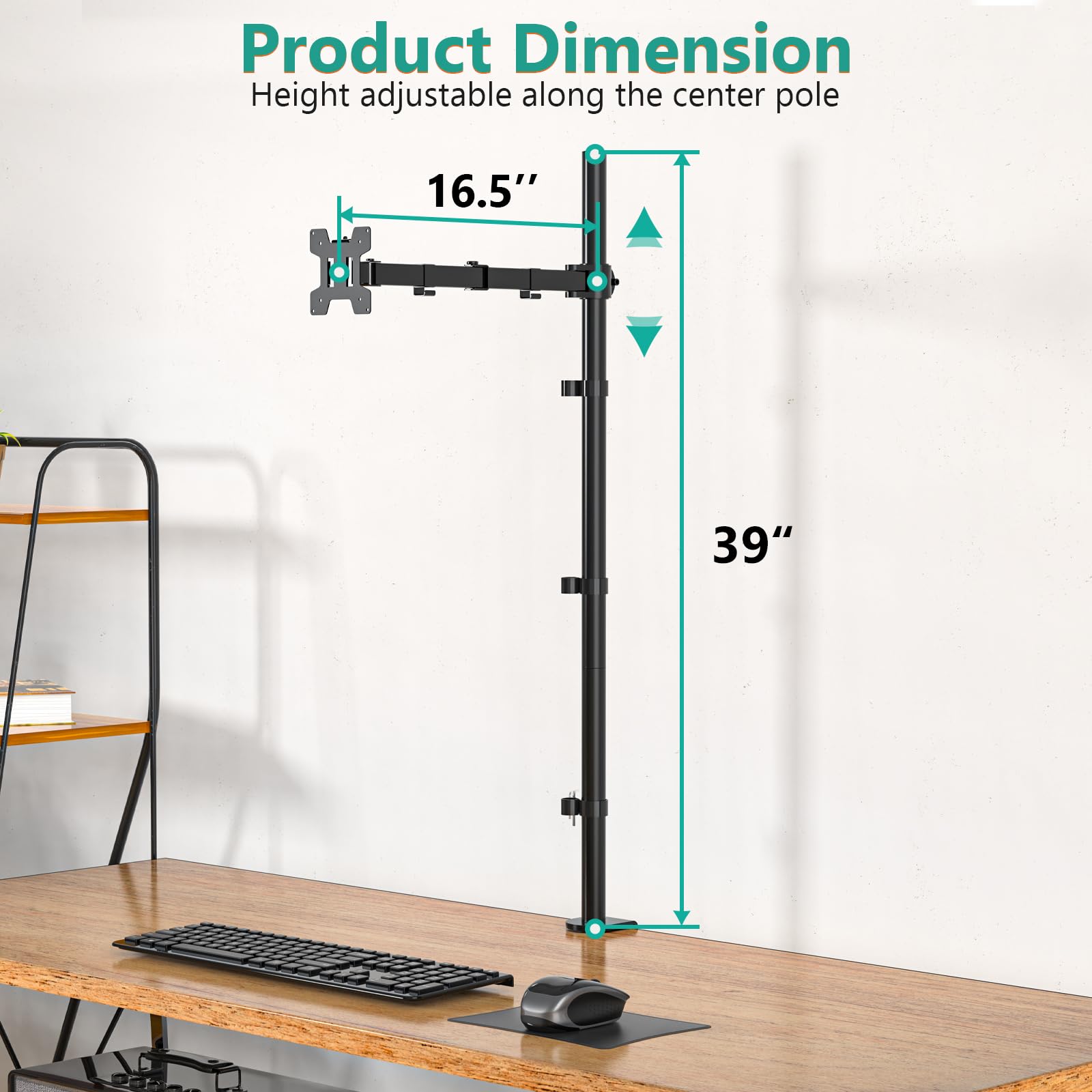 Soporte para Monitor WALI de 39 Pulgadas Ajustable con Brazo Articulado