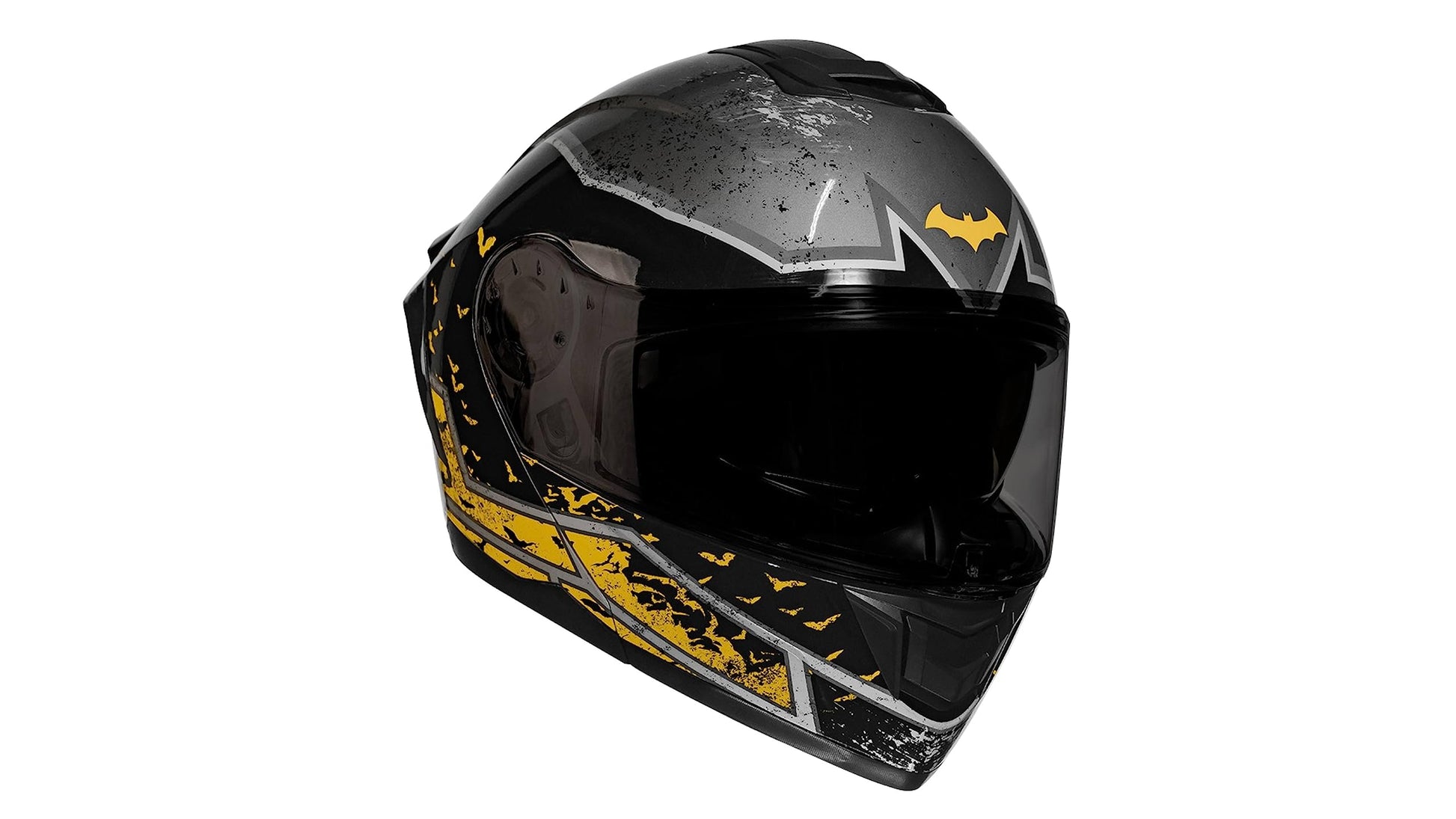 KOV Casco Batman Zero Amarillo ABATIBLE con LED DC Comics Certificado Dot (L)