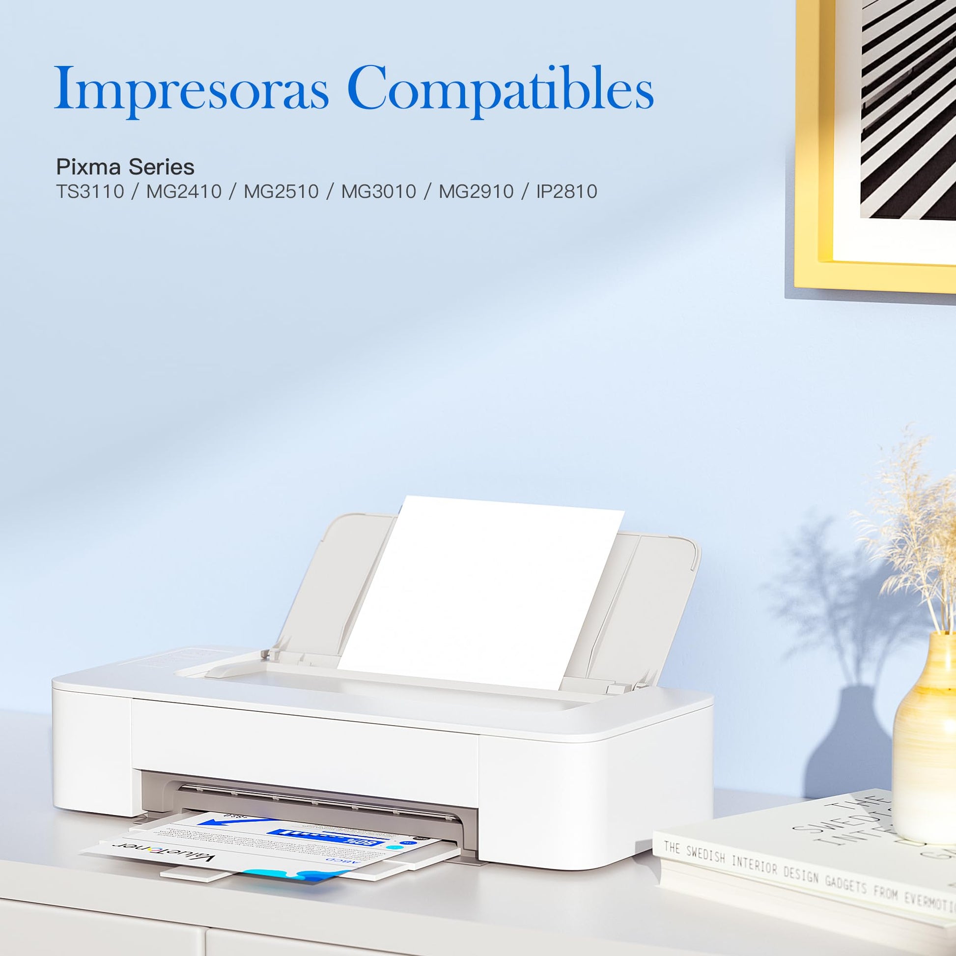 Cartucho de Tinta Valuetoner Negro y Color Mayor Capacidad Repuesto Compatible con Canon Pixma TS3110 MG2410 MG2510 MG3010