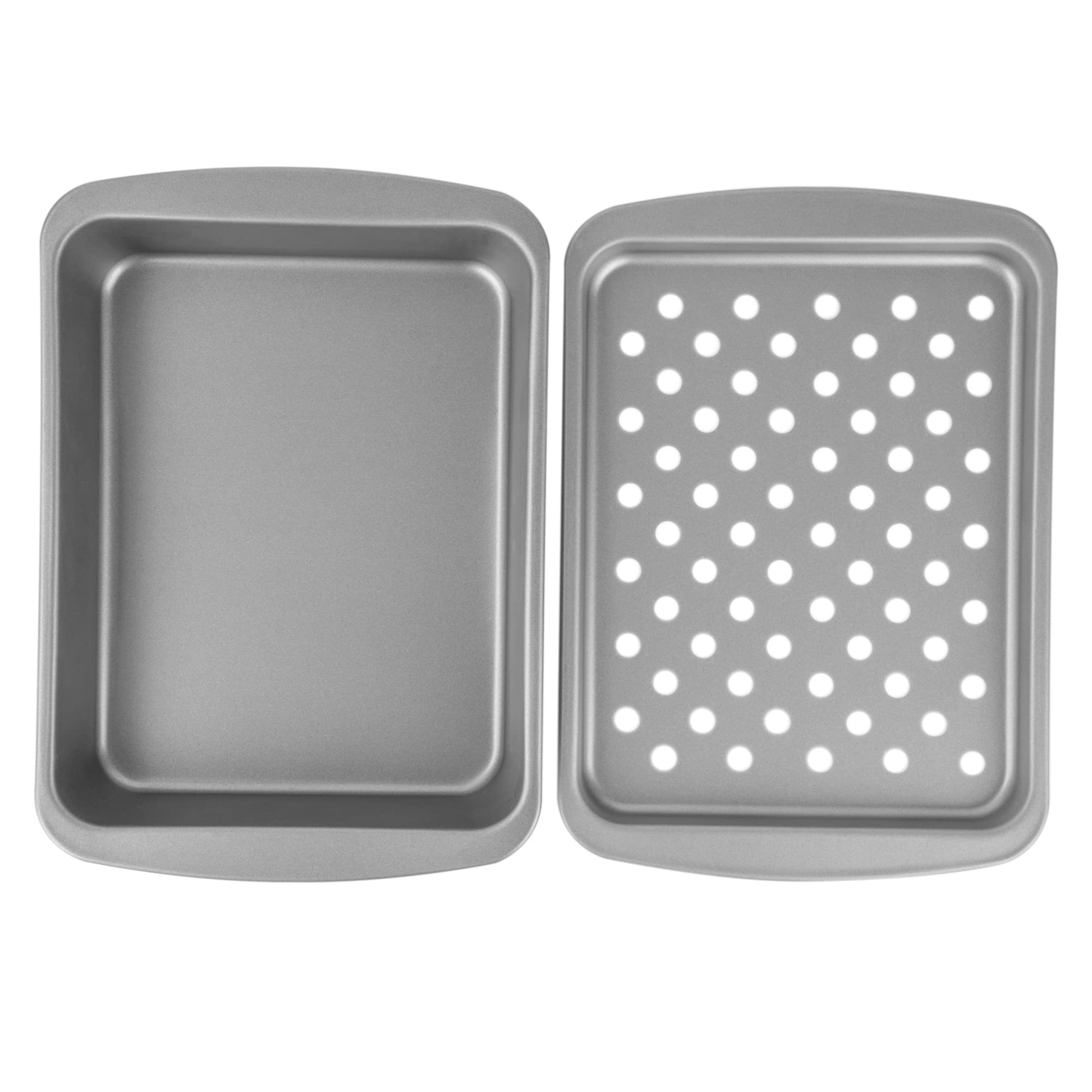 G & S Metal Products Company OvenStuff Juego de tostador antiadherente para horno, asar y asar, 6.5 x 1.8 x 8.5 pulgadas, gris