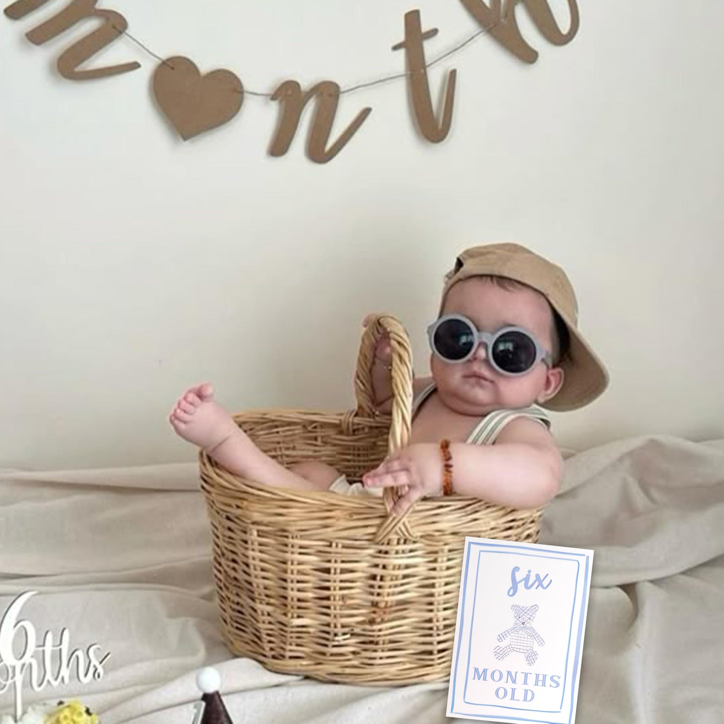 CIEQR - Juego de tarjetas de hito mensuales de acuarela, marcadores mensuales para recién nacidos hasta 12 meses, accesorio para fotos, baby shower (azul)