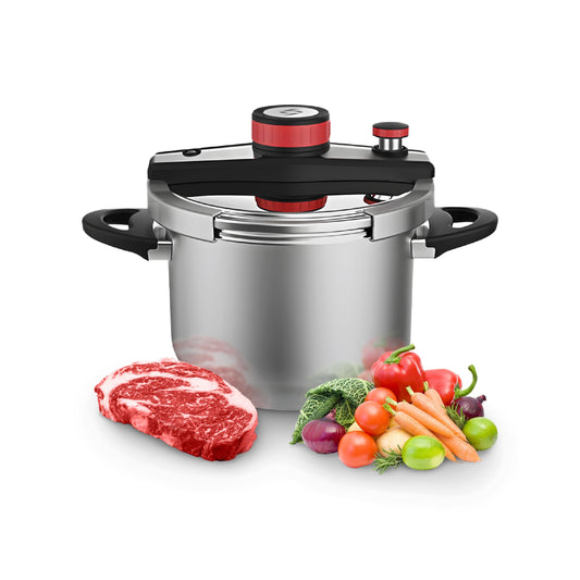 Olla de Presión Bogner Acero Inoxidable con Válvula de Seguridad y Depresurizador 6 Litros