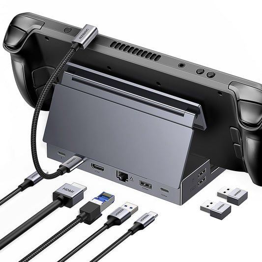Dock Hub USB C 9 en 1 UGREEN Negro Soporte Ajustable para Steam Deck