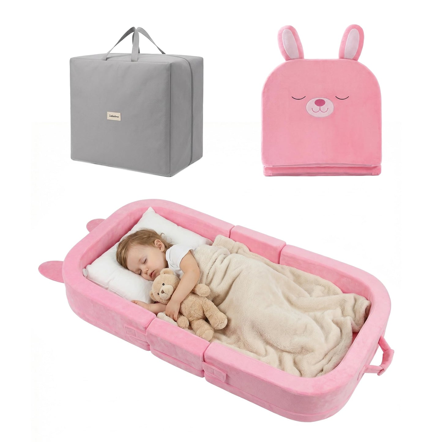 Zelladorra - Cama de viaje para niños, cama portátil para niños pequeños