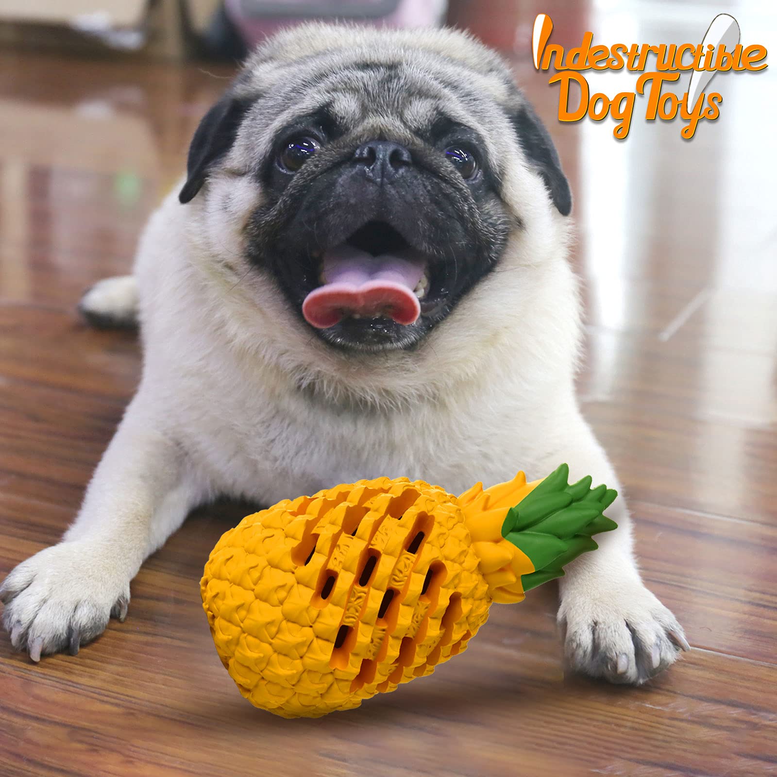 M.C.works Juguetes masticables para perros, limpieza de dientes, palillo masticable para masticar mediano agresivo, juguete para perros indestructible de calidad alimentaria para piña.