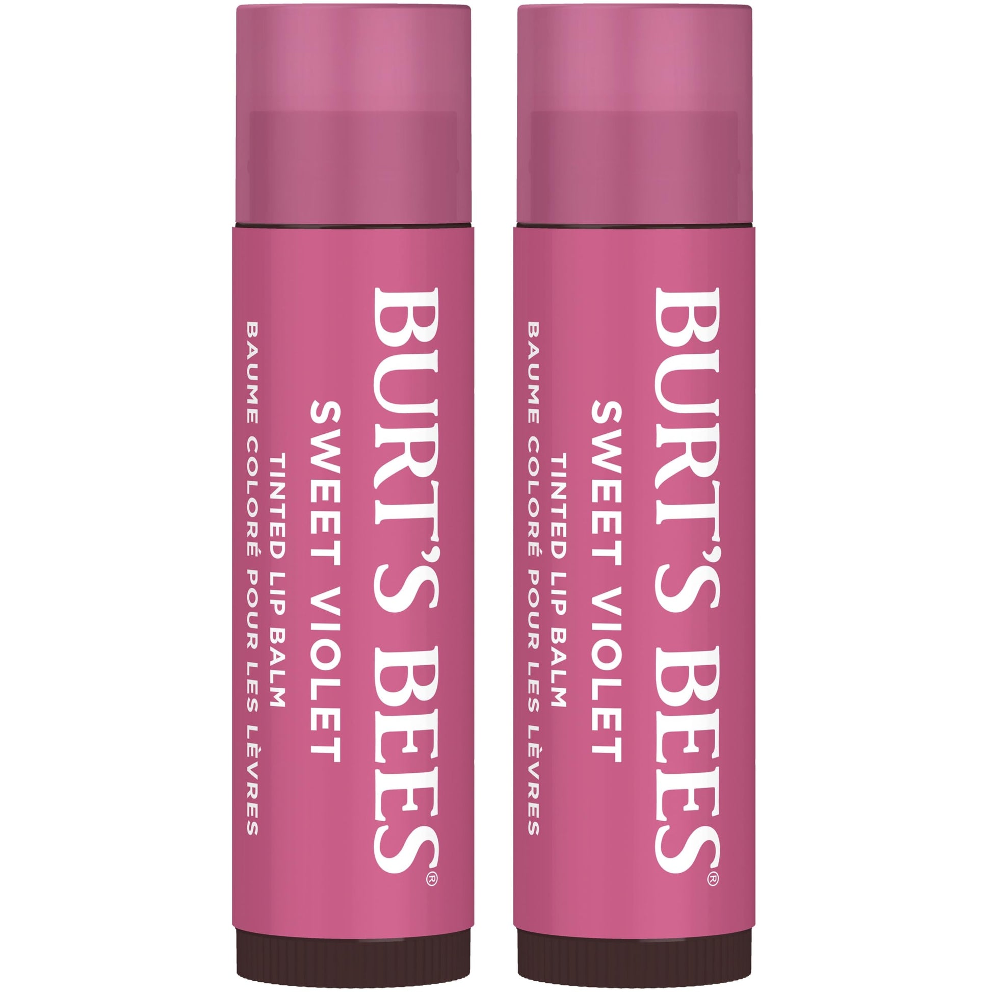 Burt's Bees 100% Natural Tinted Lip Balm, Sweet Violet with Shea Butter & Botanical Waxes - 2 Pack