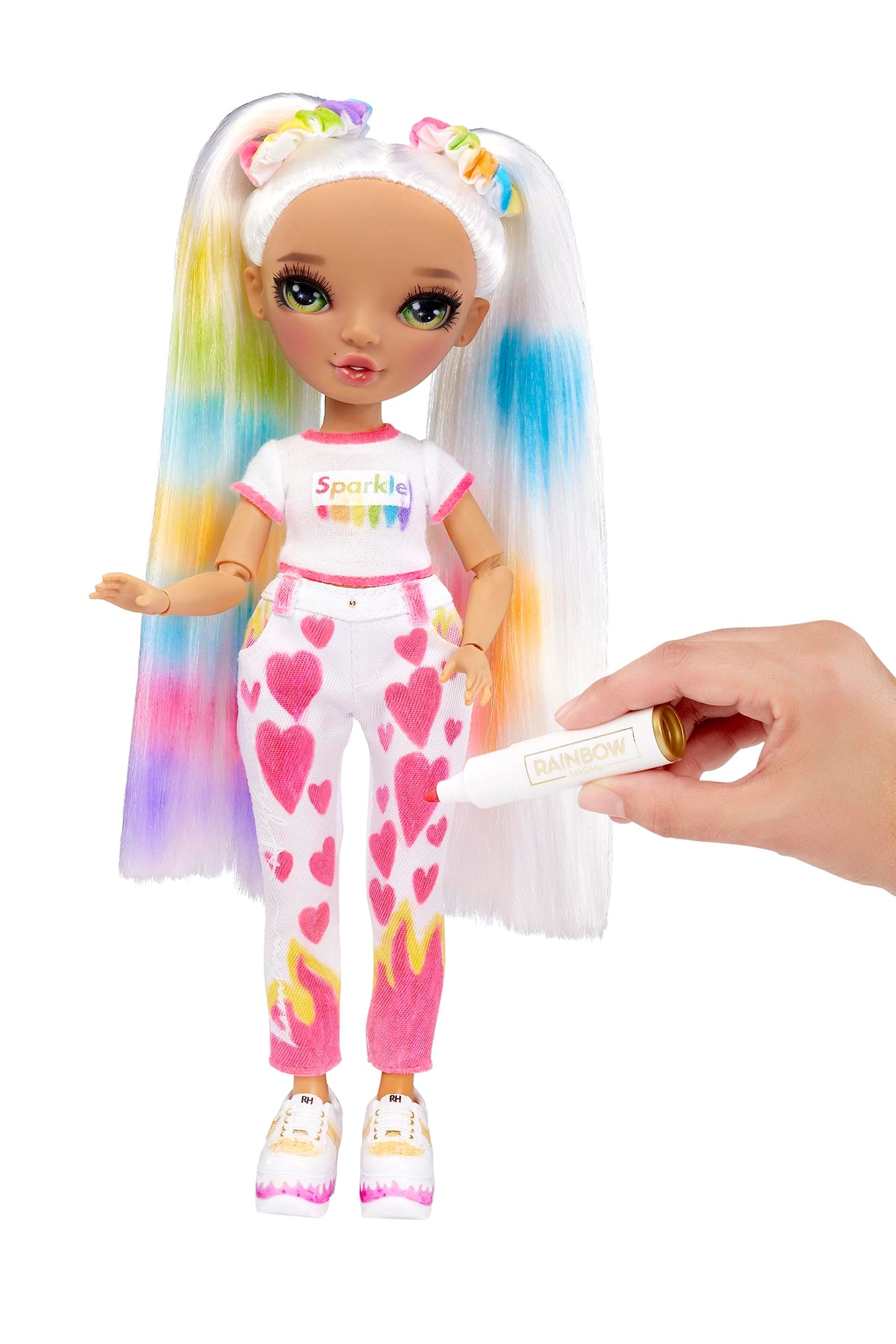 Muñeca Fashion Rainbow High Ojos Verdes DIY con Rotuladores para Niños y Niñas