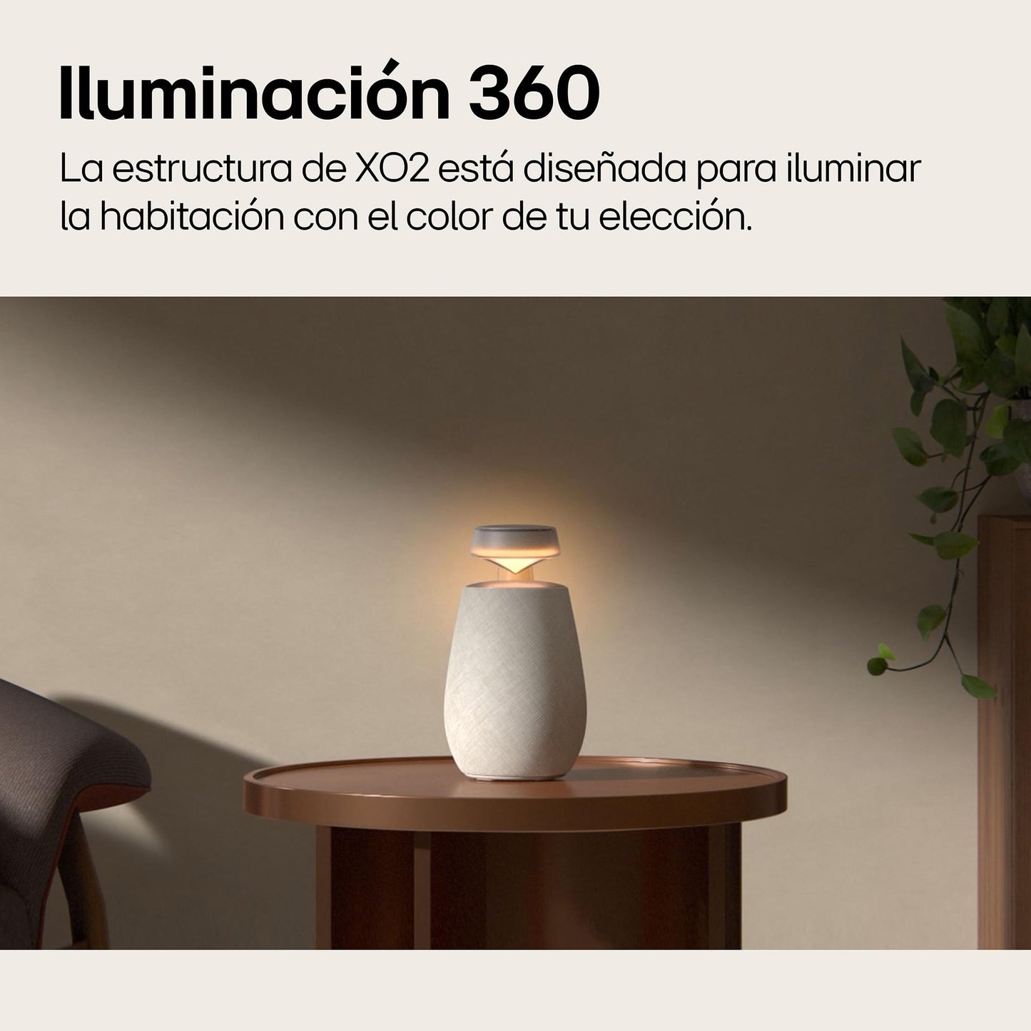 LG xboom 360 XO2TBE | Bocina Bluetooth Omnidireccional | Sonido 360° Patentado | Panel táctil | 15 hrs de Batería | IP55 Resistencia al Polvo y Lluvia Moderada | Iluminación | Color Beige