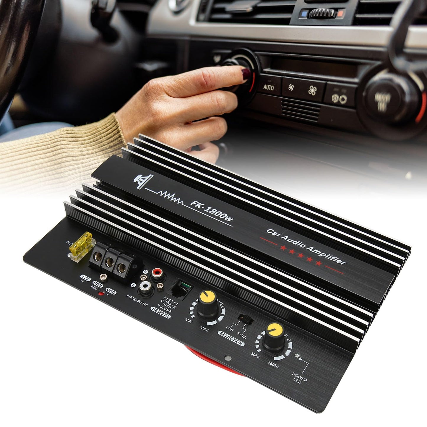 Amplificador de Potencia para Automóvil de 1800 W Preciso con Rápida Disipación y Sonido Claro para Subwoofer