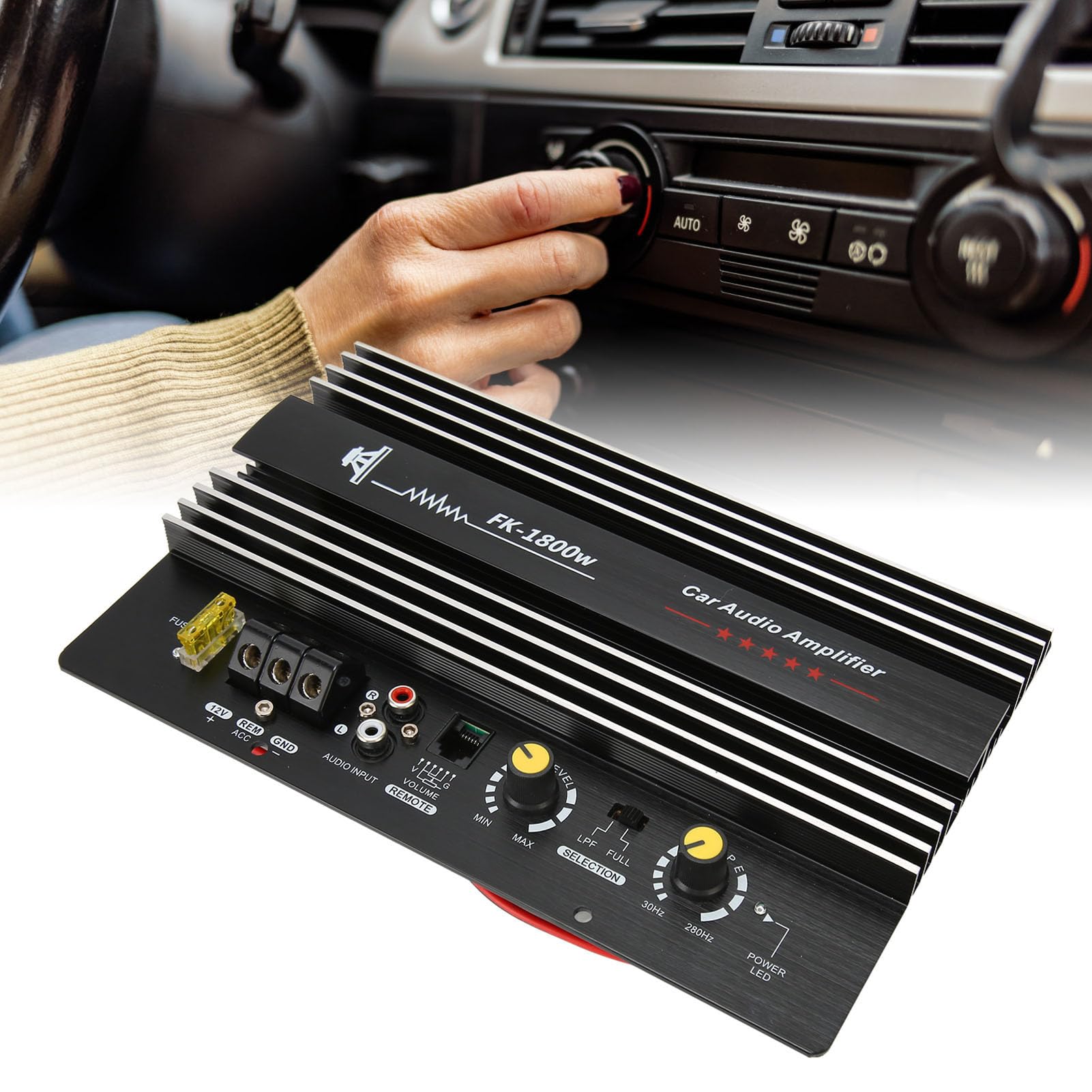 Amplificador de Potencia para Automóvil de 1800 W Preciso con Rápida Disipación y Sonido Claro para Subwoofer